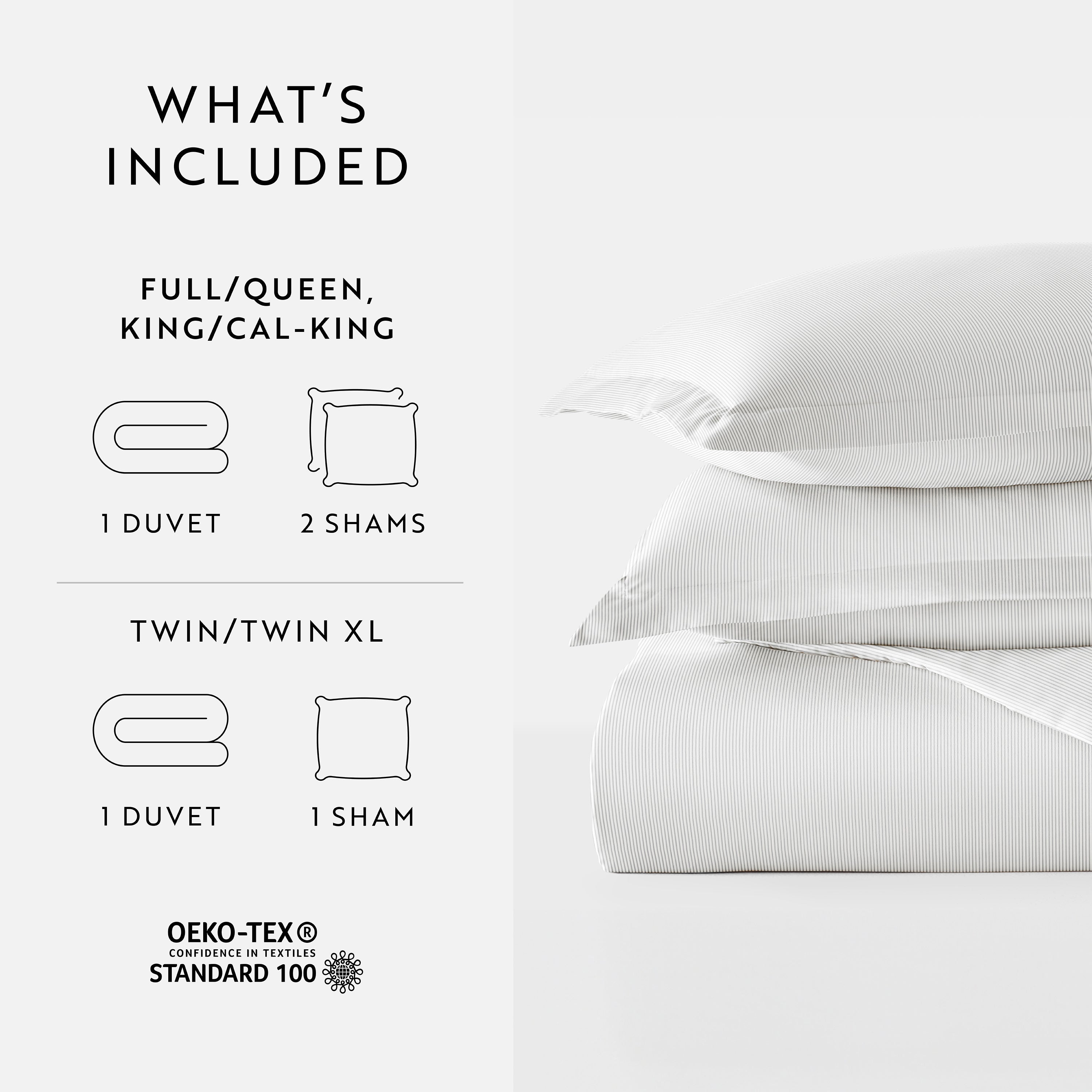 Pinstriped Patterned Duvet Cover Set