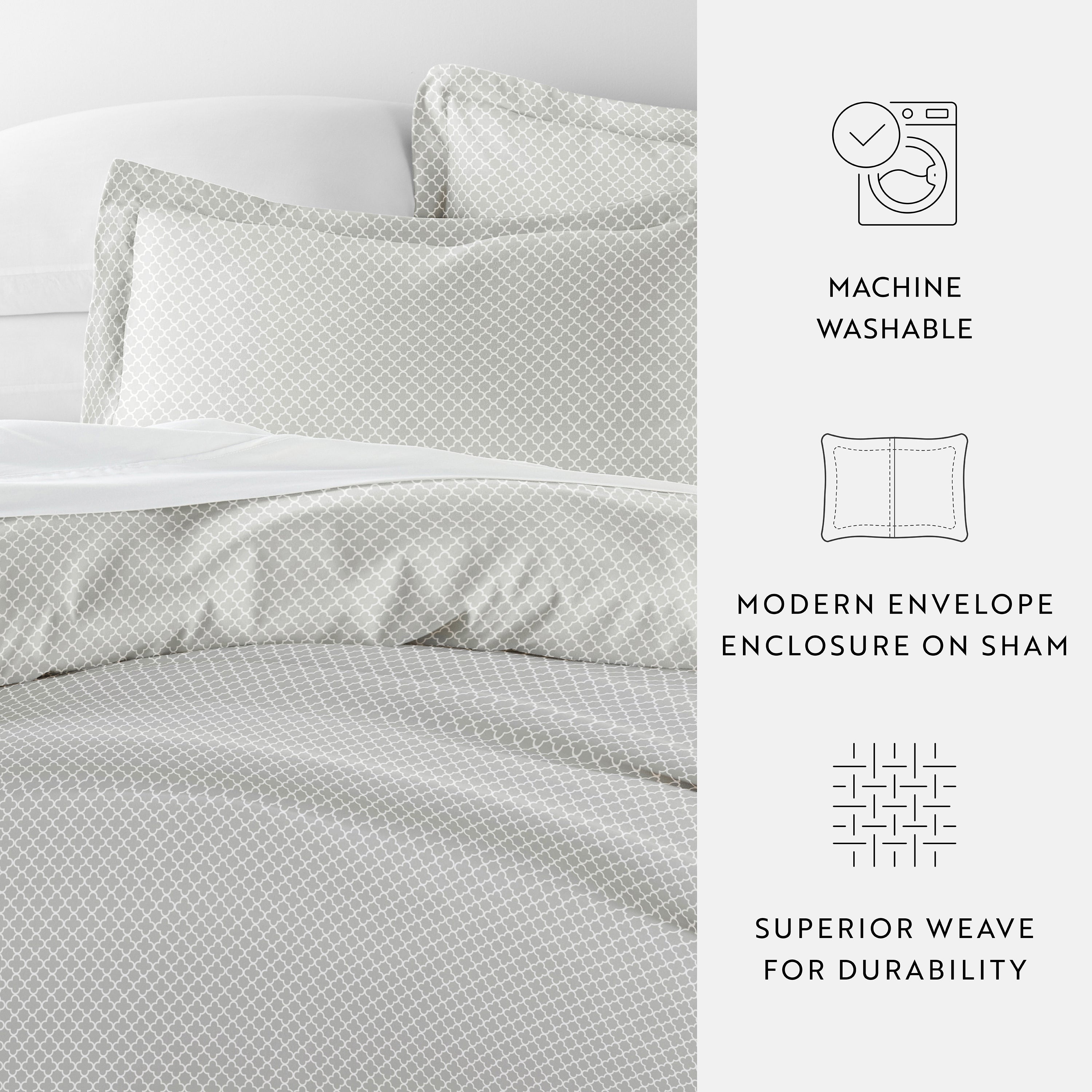 Quatrefoil Patterned Duvet Cover Set