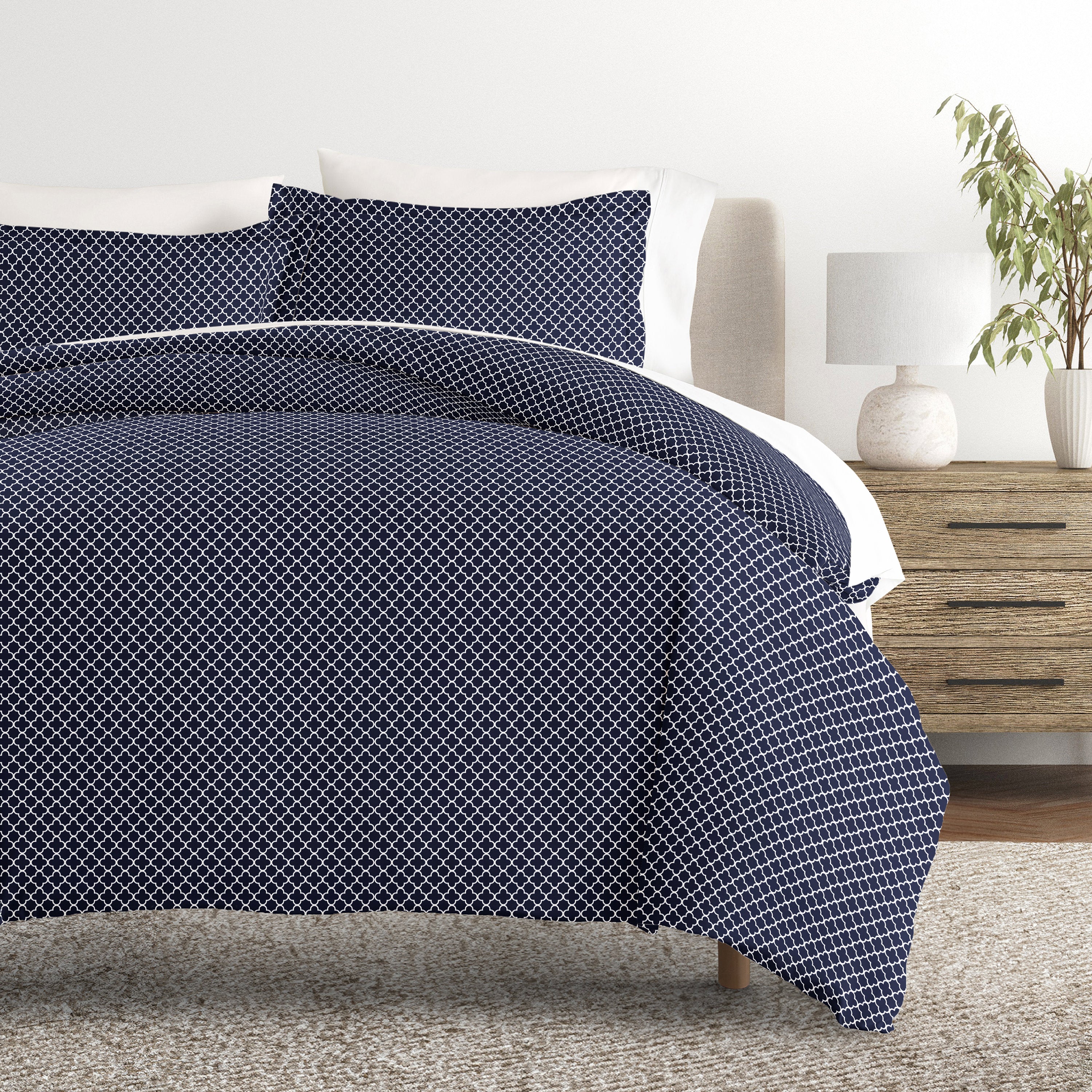 Quatrefoil Patterned Duvet Cover Set