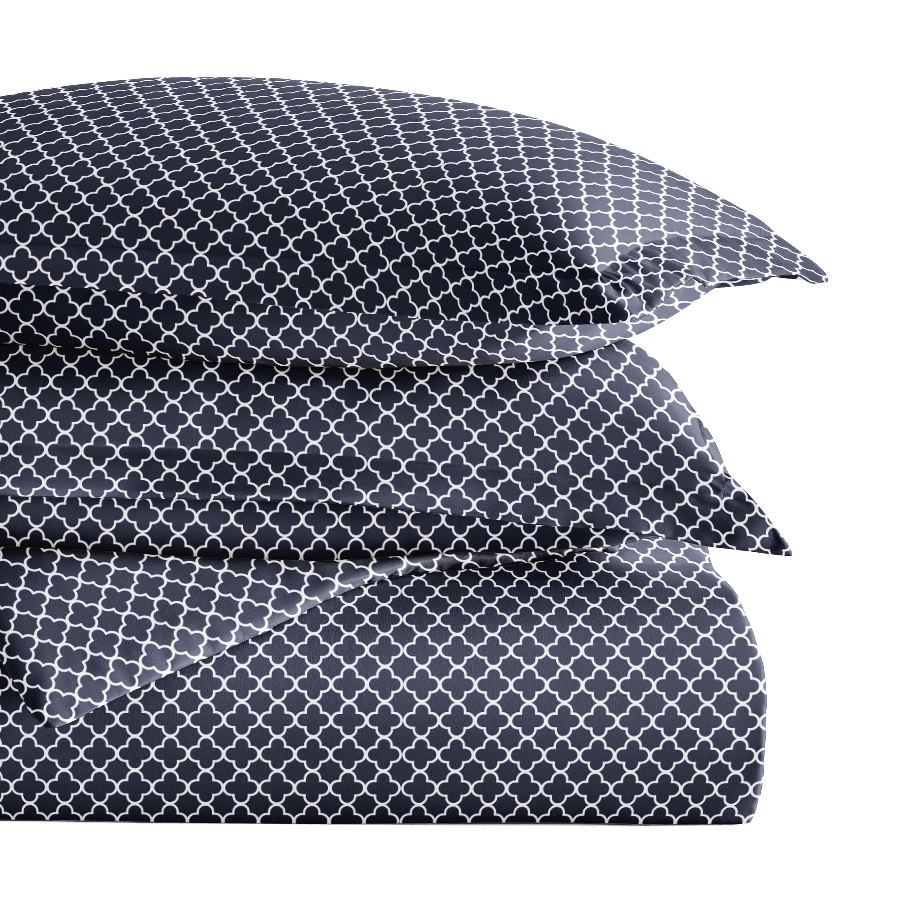 Quatrefoil Patterned Duvet Cover Set