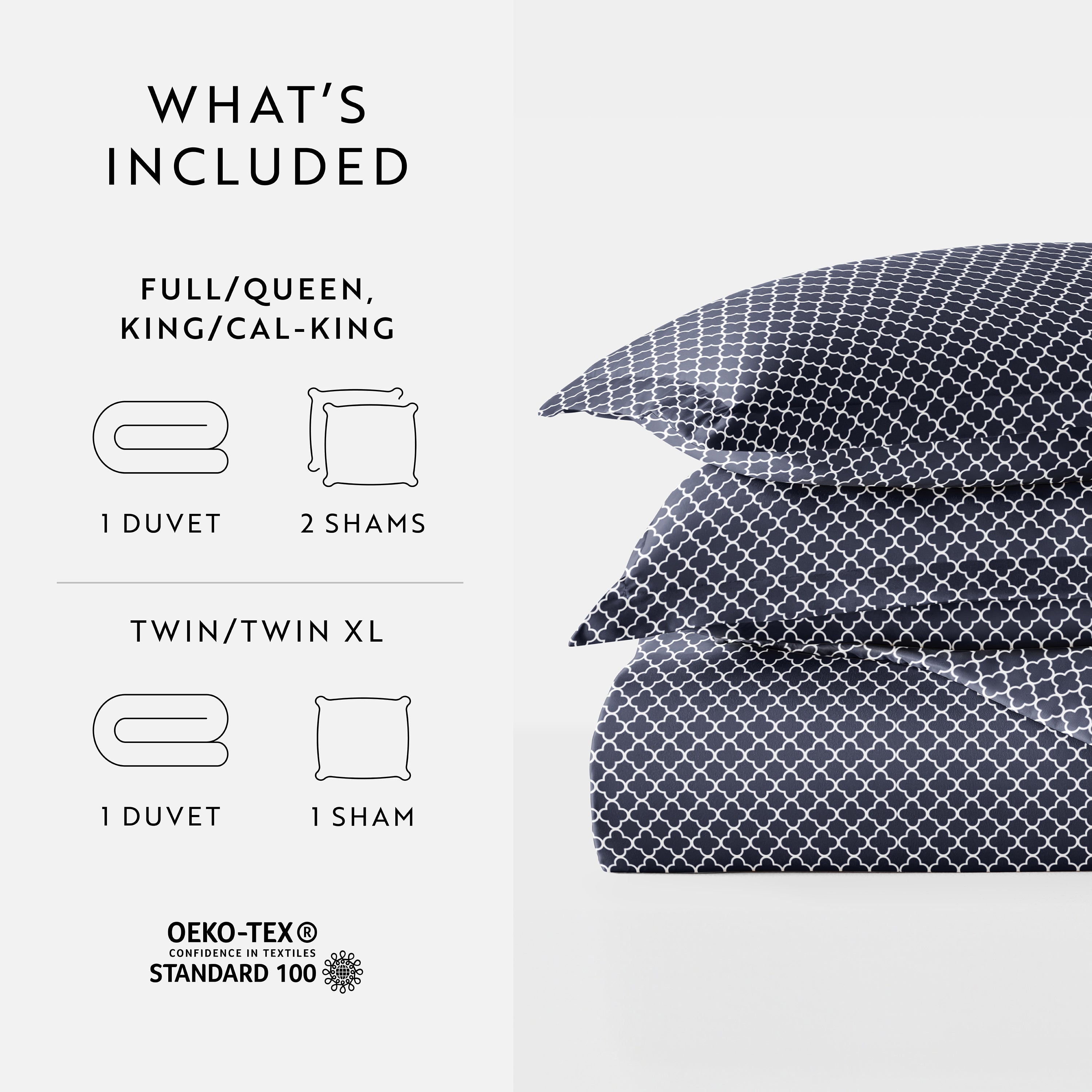 Quatrefoil Patterned Duvet Cover Set