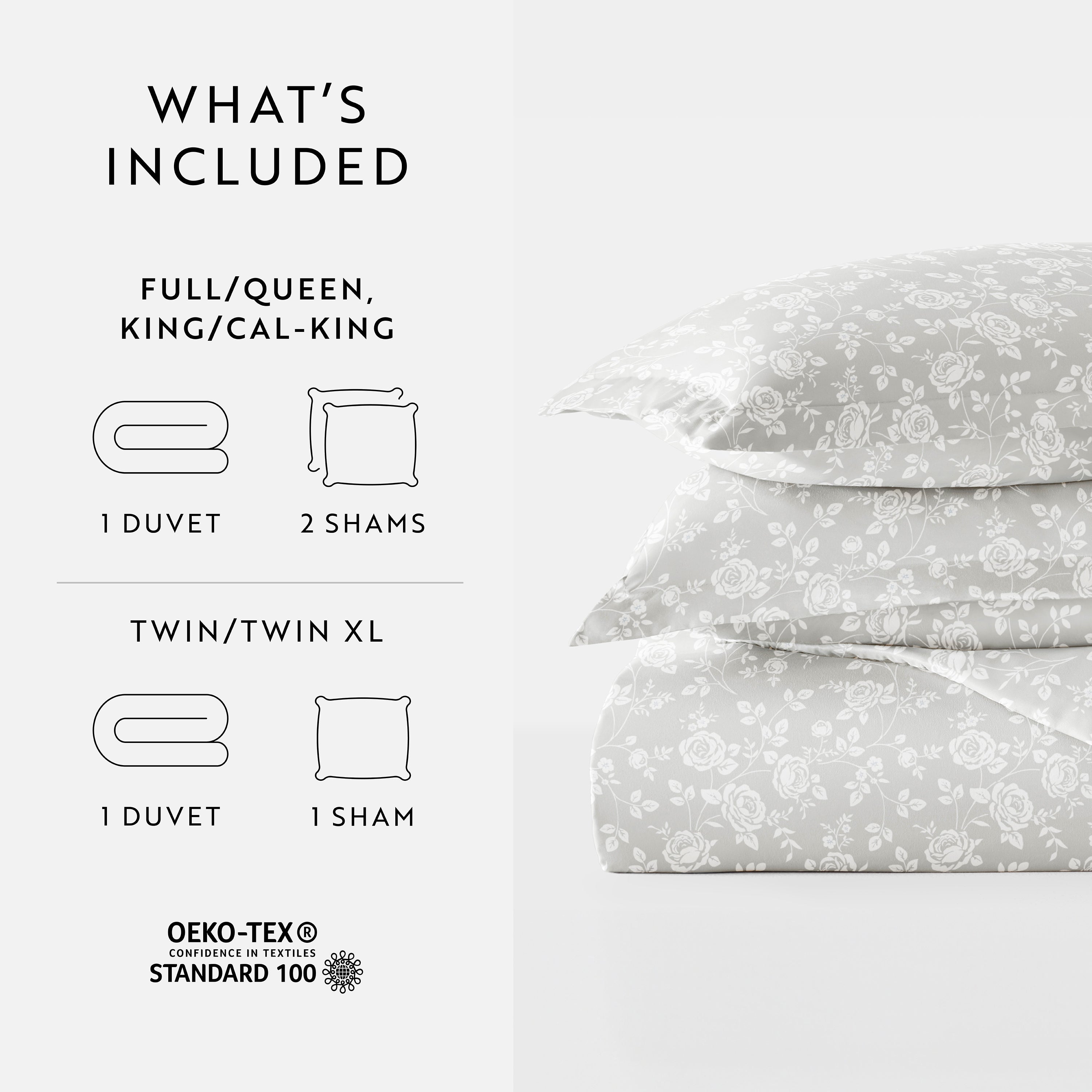 Rose Patterned Duvet Cover Set