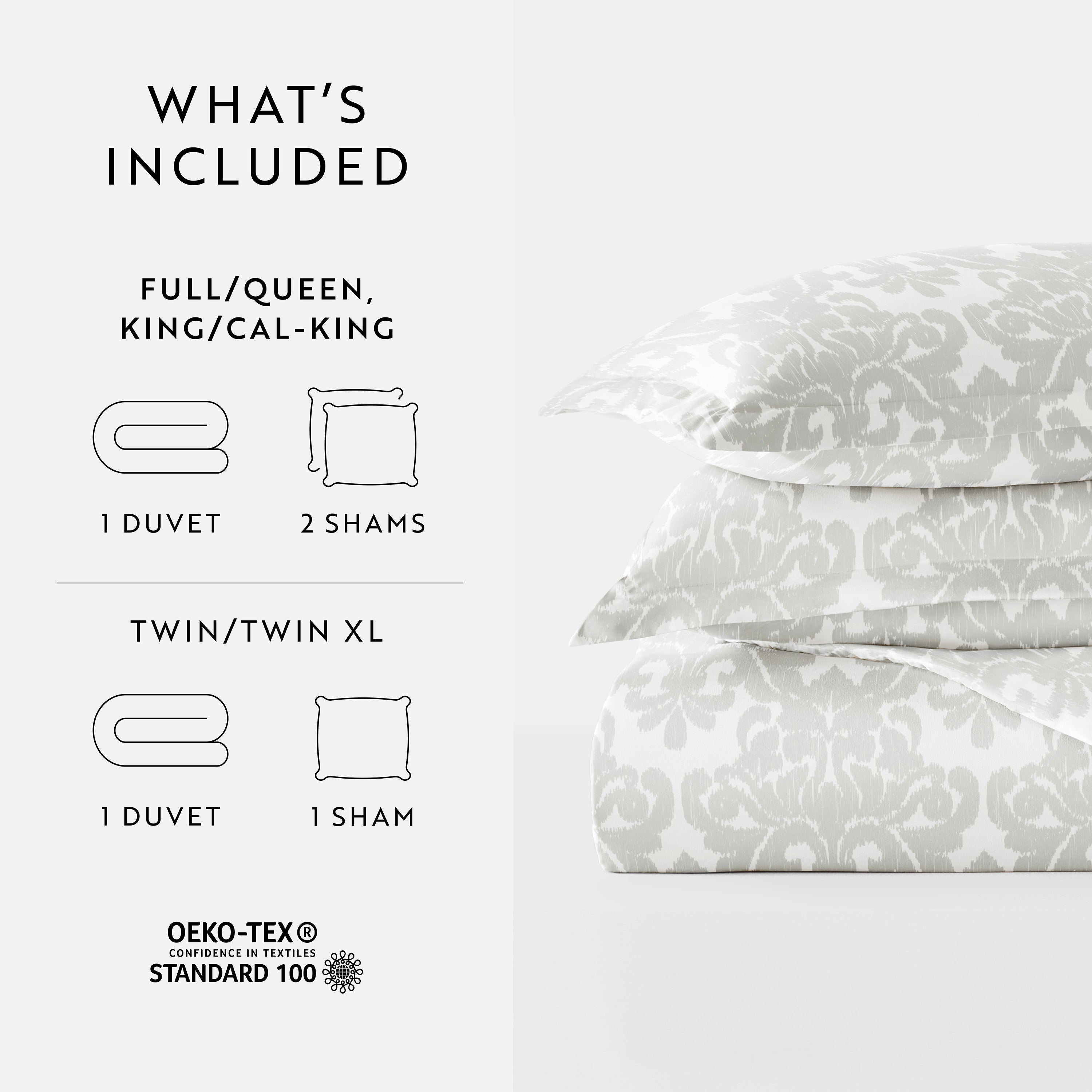 Soft Damask Patterned Duvet Cover Set