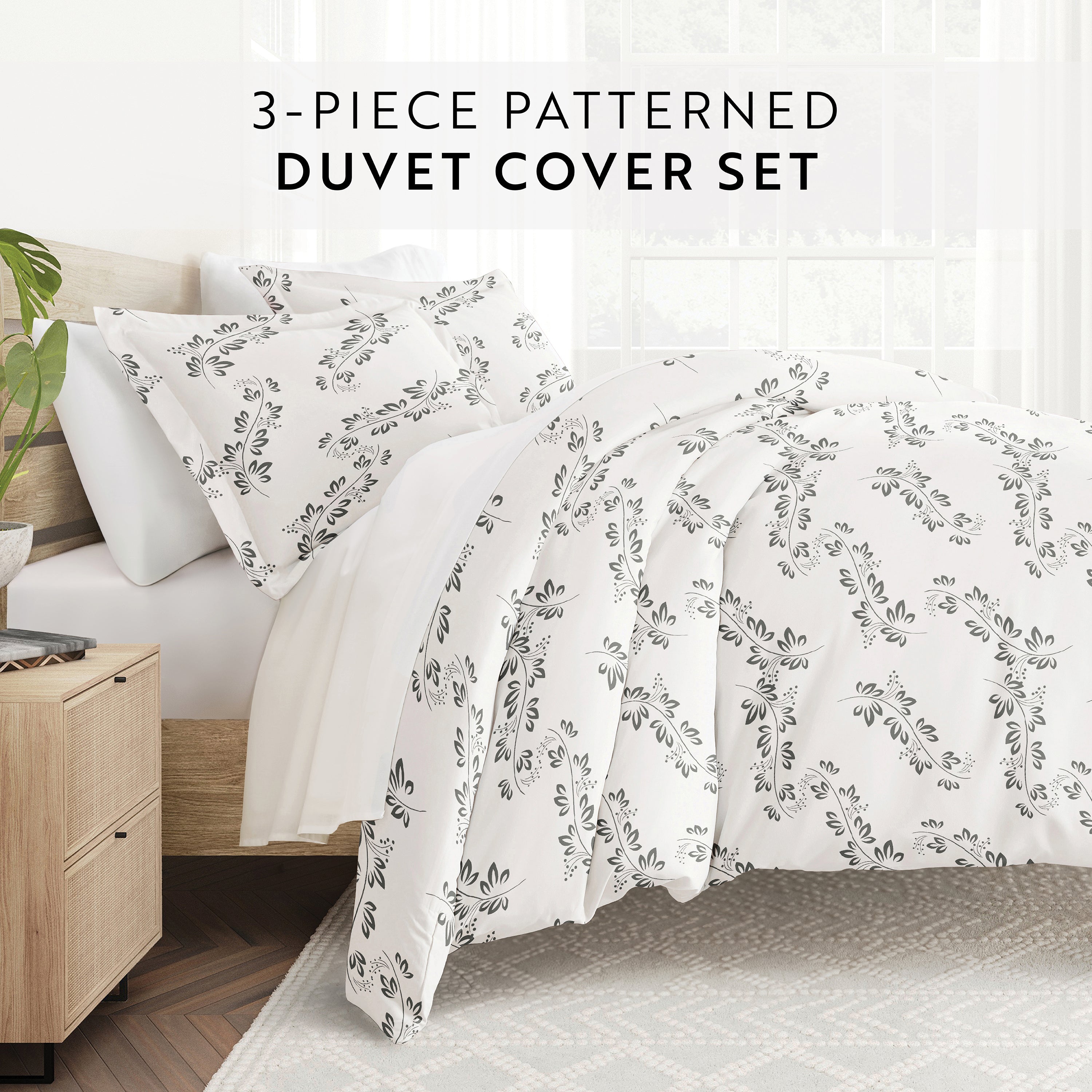 Simple Vine Patterned Duvet Cover Set