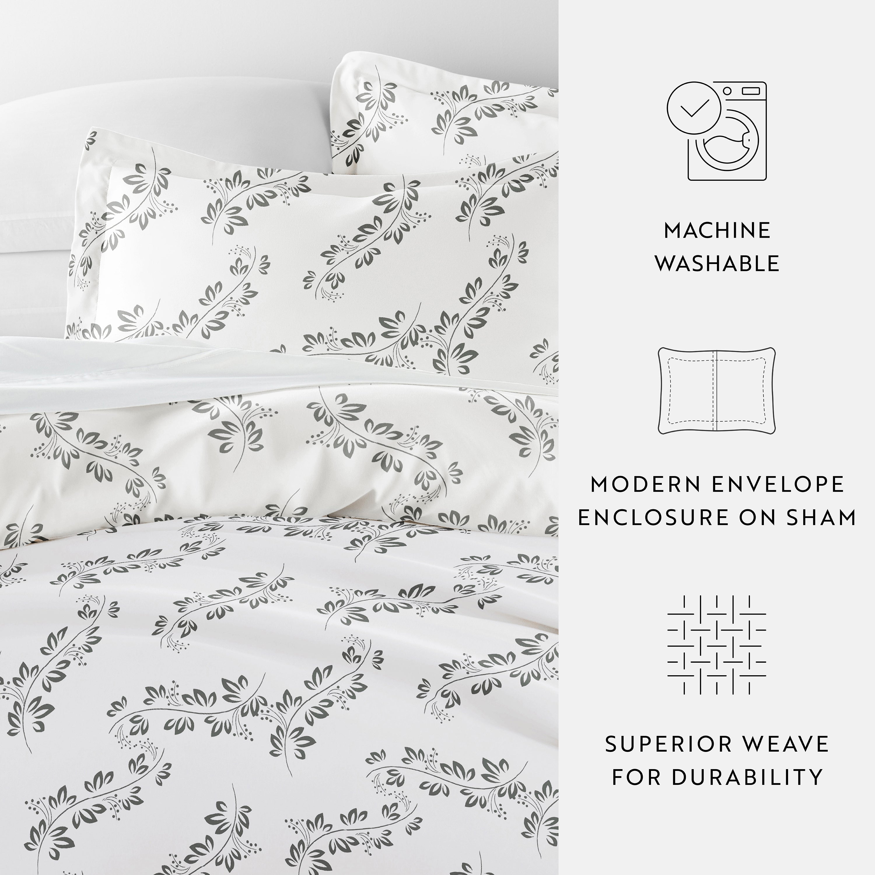 Simple Vine Patterned Duvet Cover Set