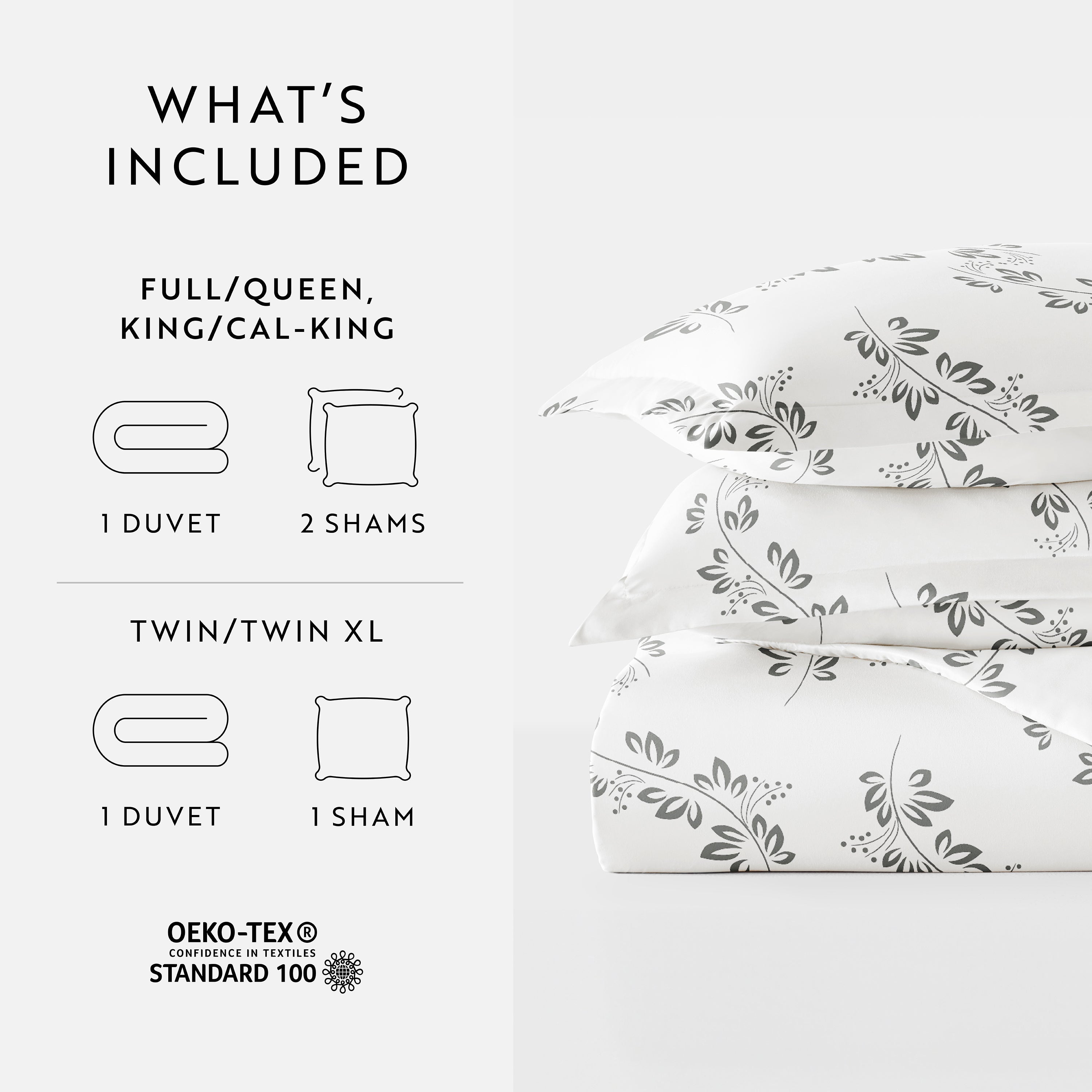 Simple Vine Patterned Duvet Cover Set