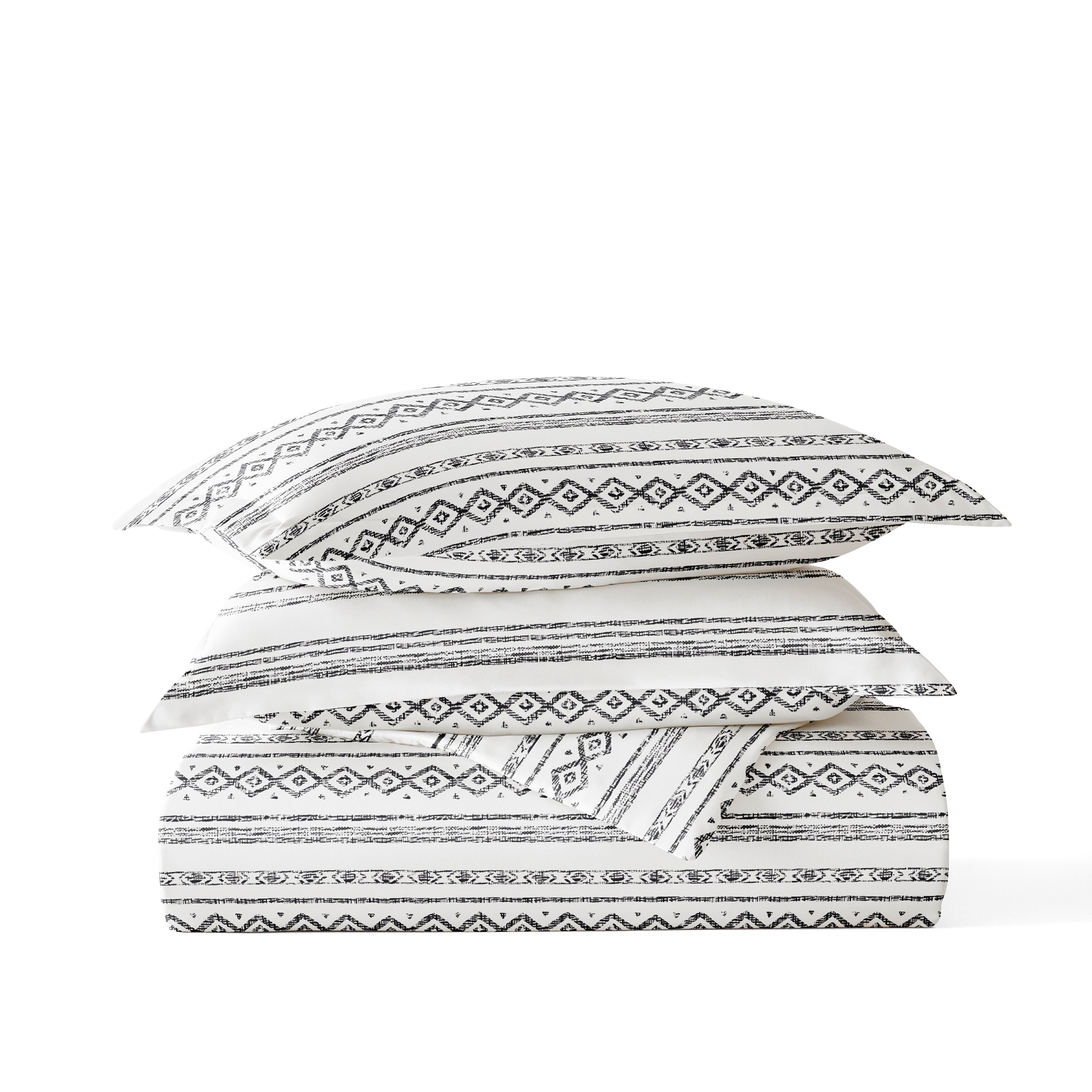 Geo Threads Patterned Duvet Cover Set