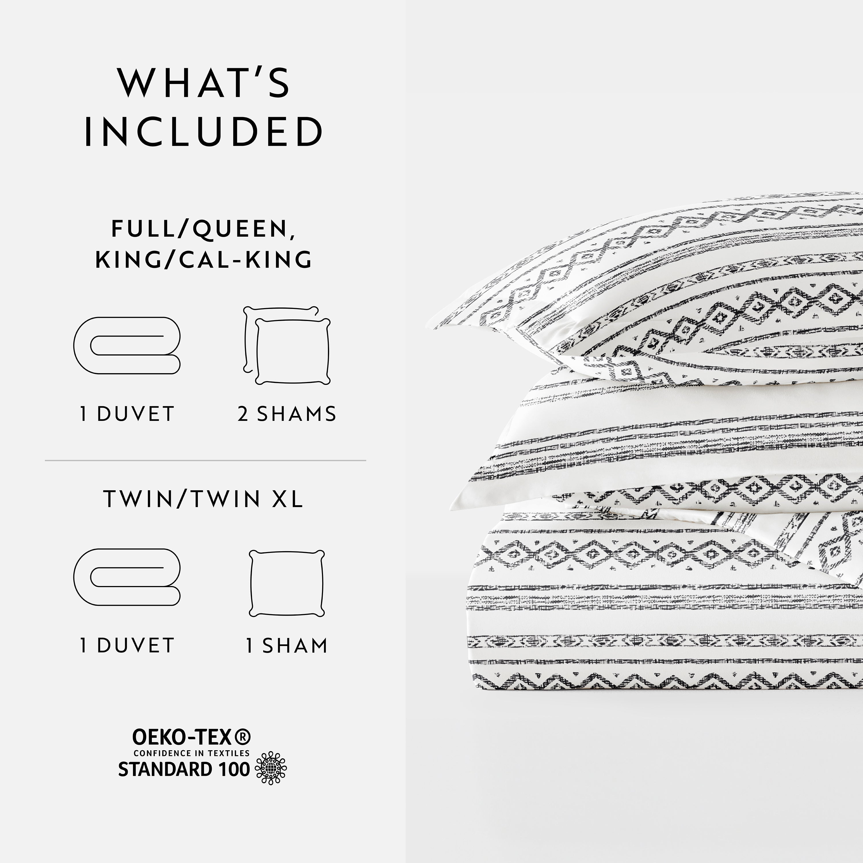 Geo Threads Patterned Duvet Cover Set