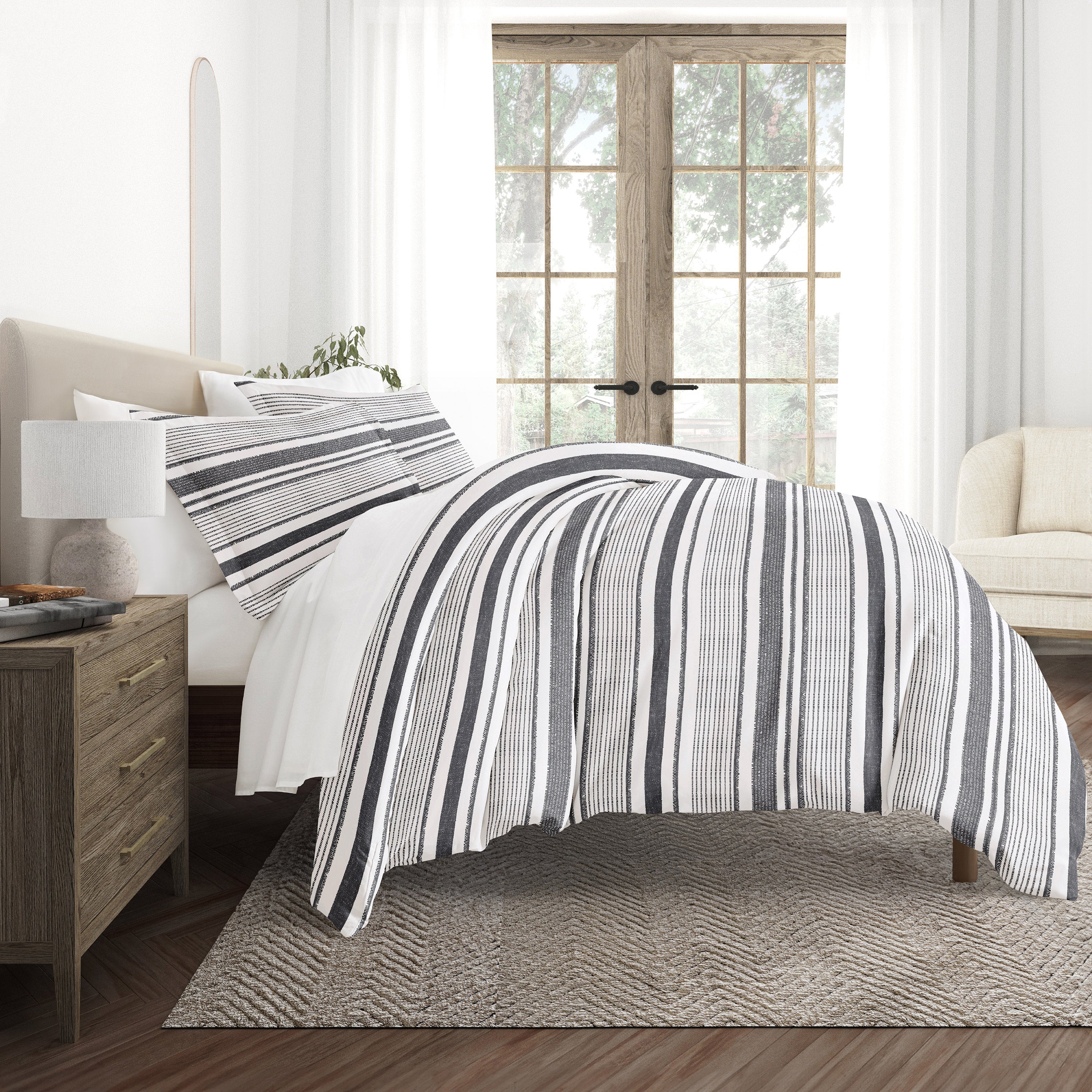 Vintage Stripes Patterned Duvet Cover Set