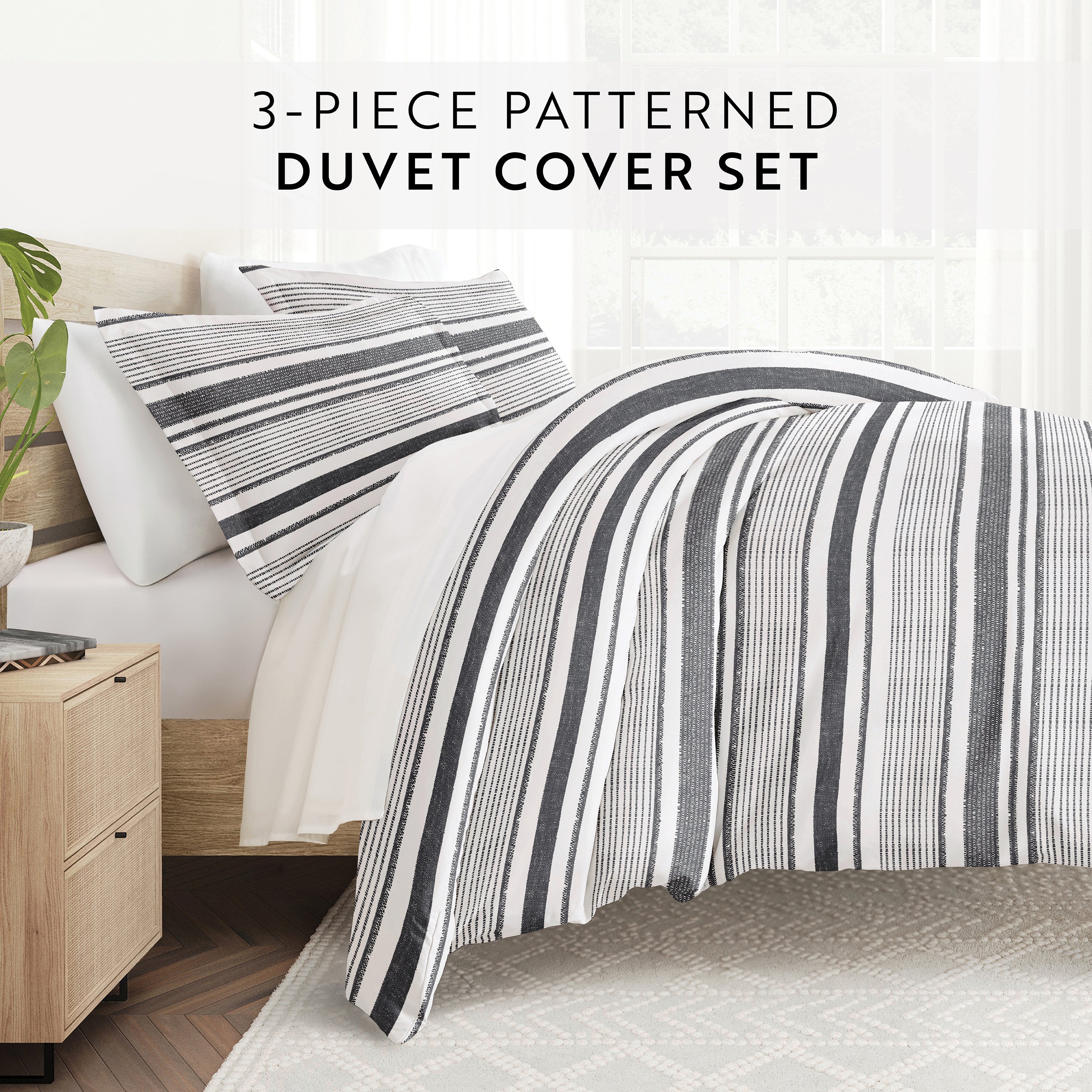 Vintage Stripes Patterned Duvet Cover Set