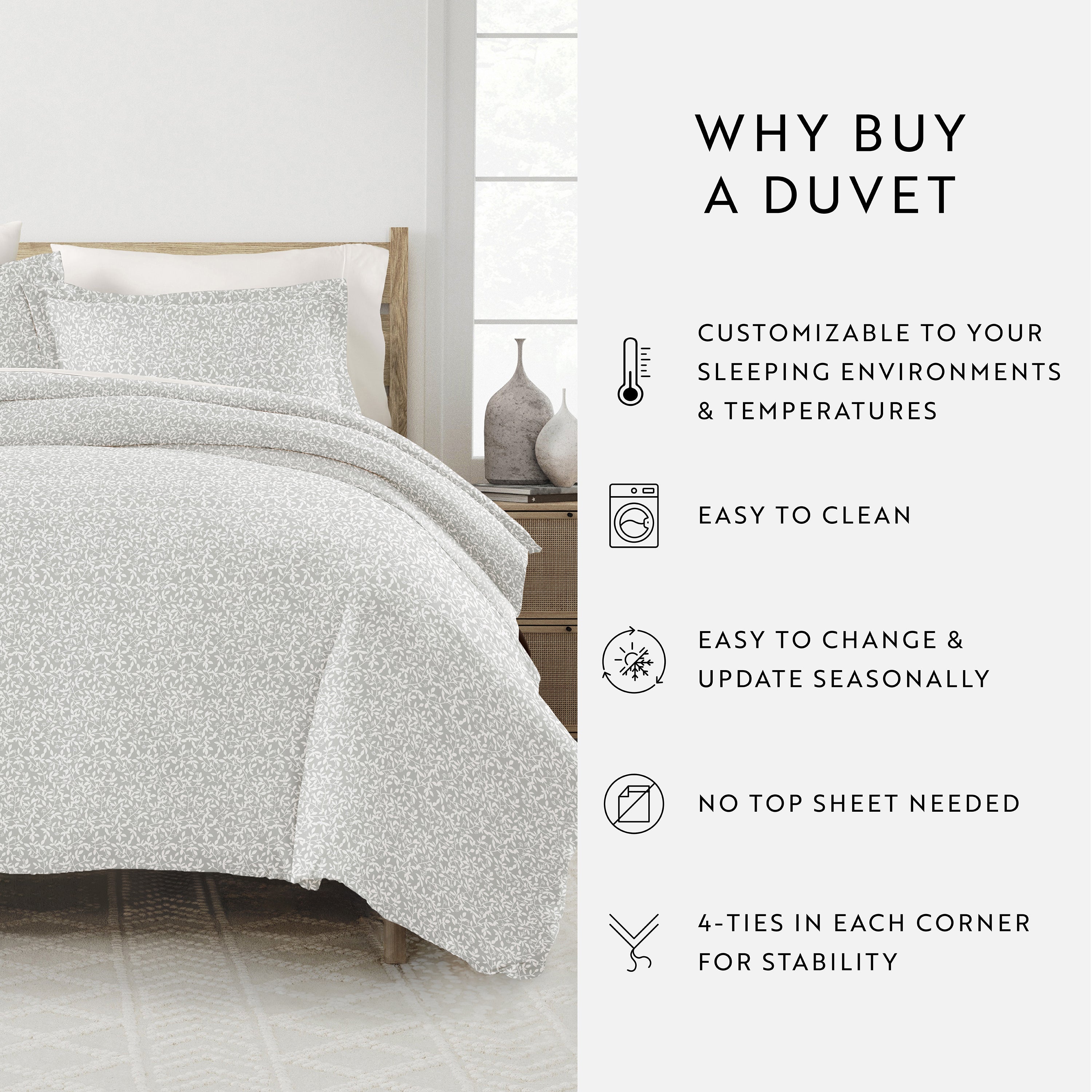 Vine Trellis Patterned Duvet Cover Set