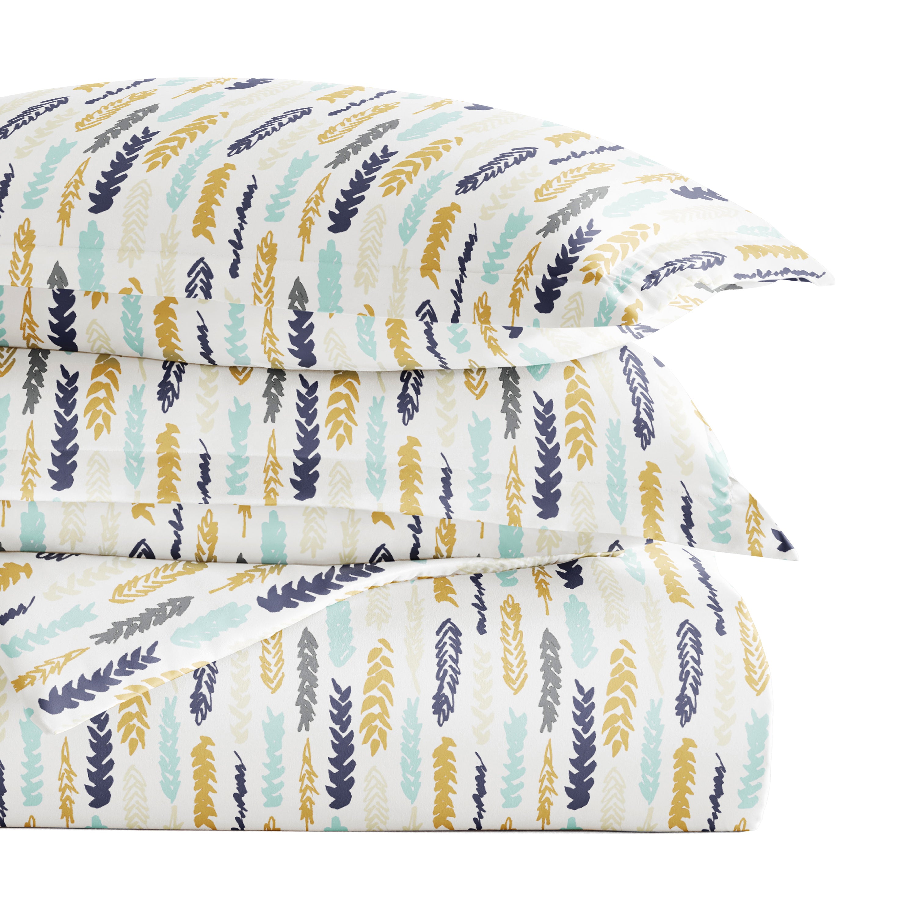 Feathers Patterned Duvet Cover Set