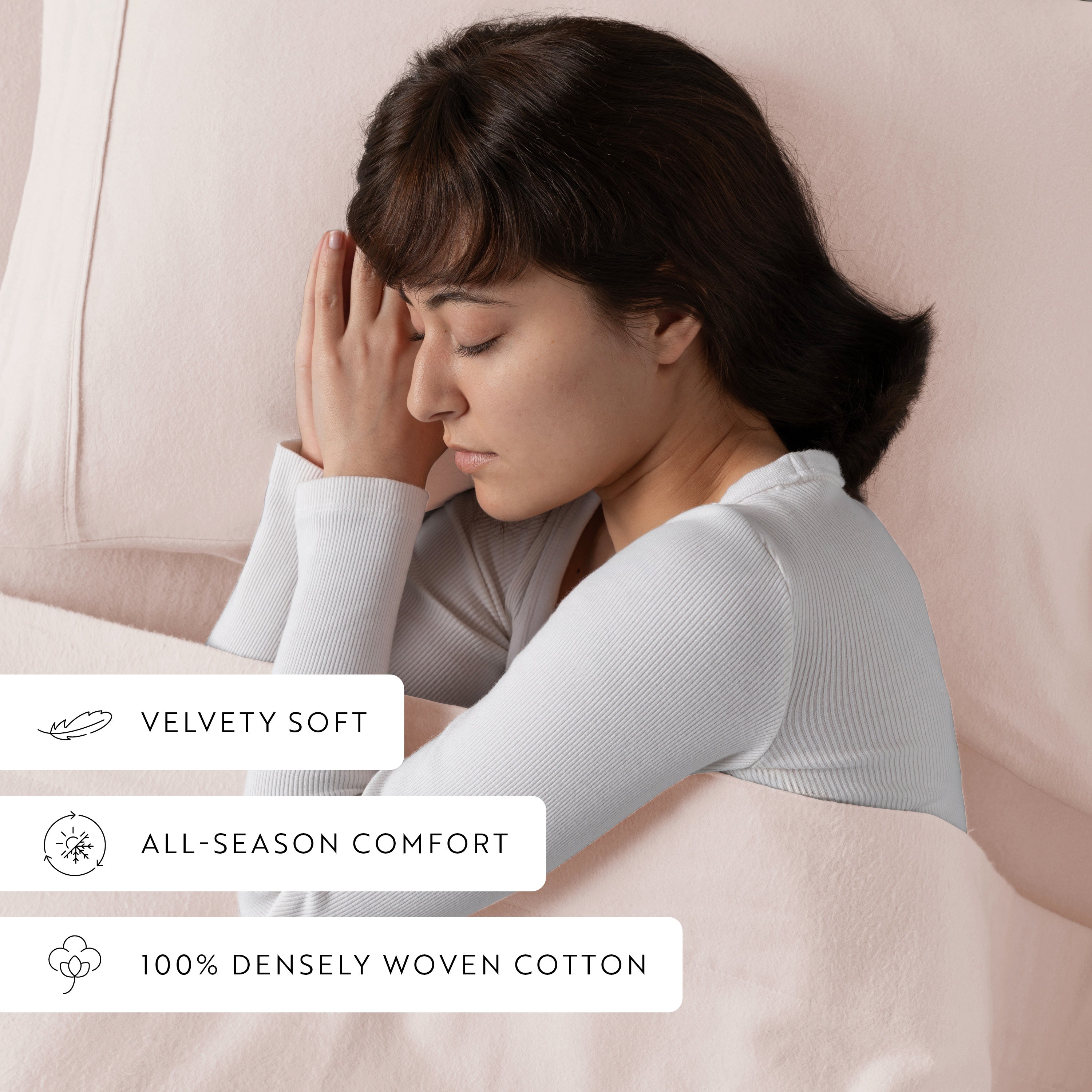 4-Piece 100% Cotton Flannel Sheet Set