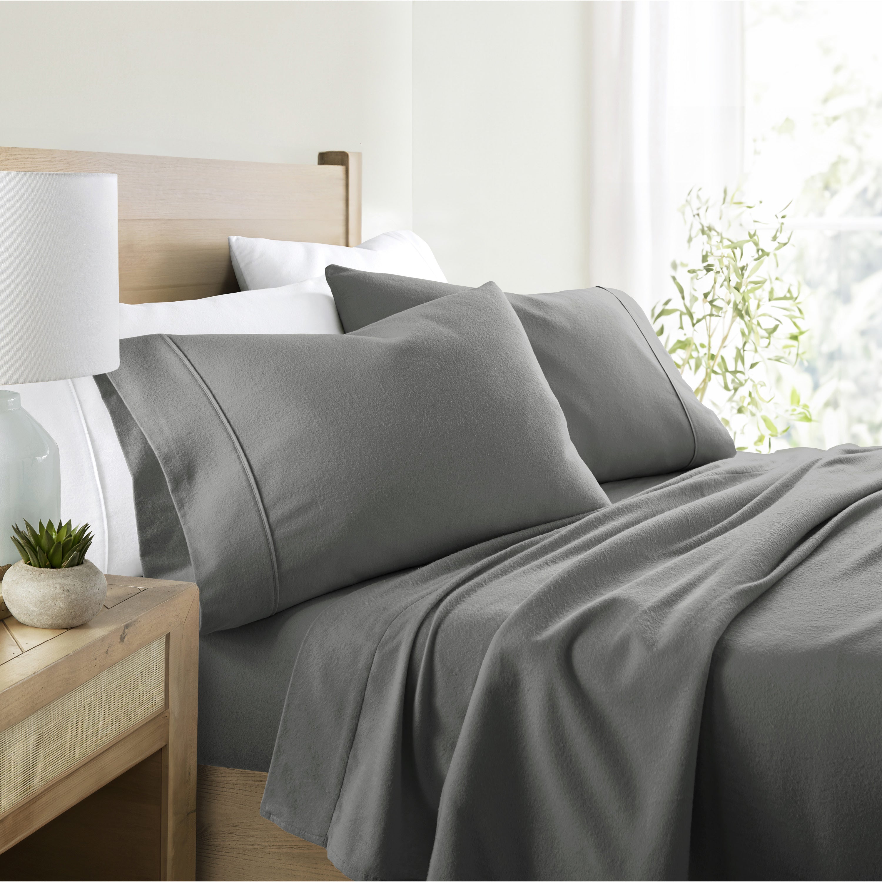 4-Piece 100% Cotton Flannel Sheet Set