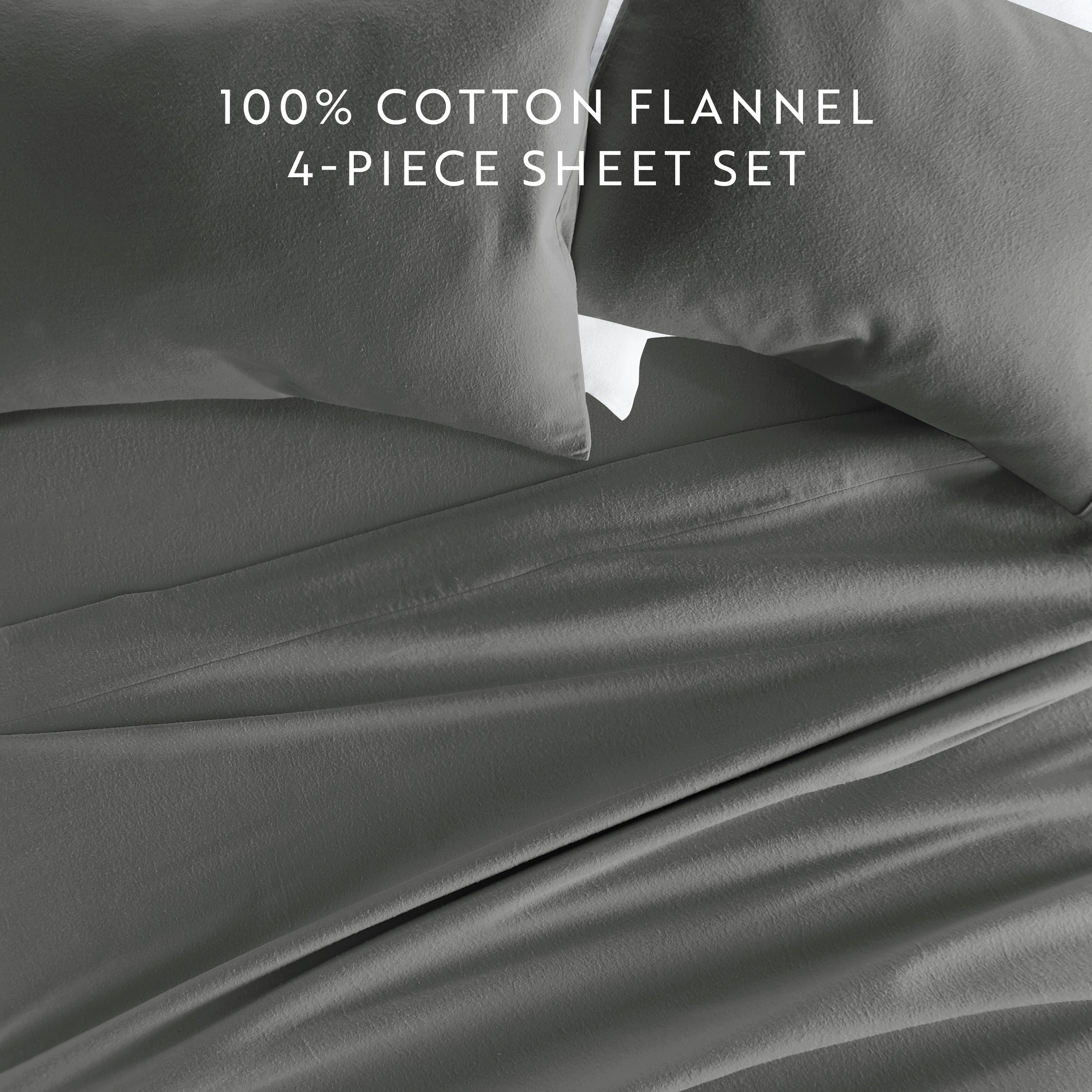 4-Piece 100% Cotton Flannel Sheet Set