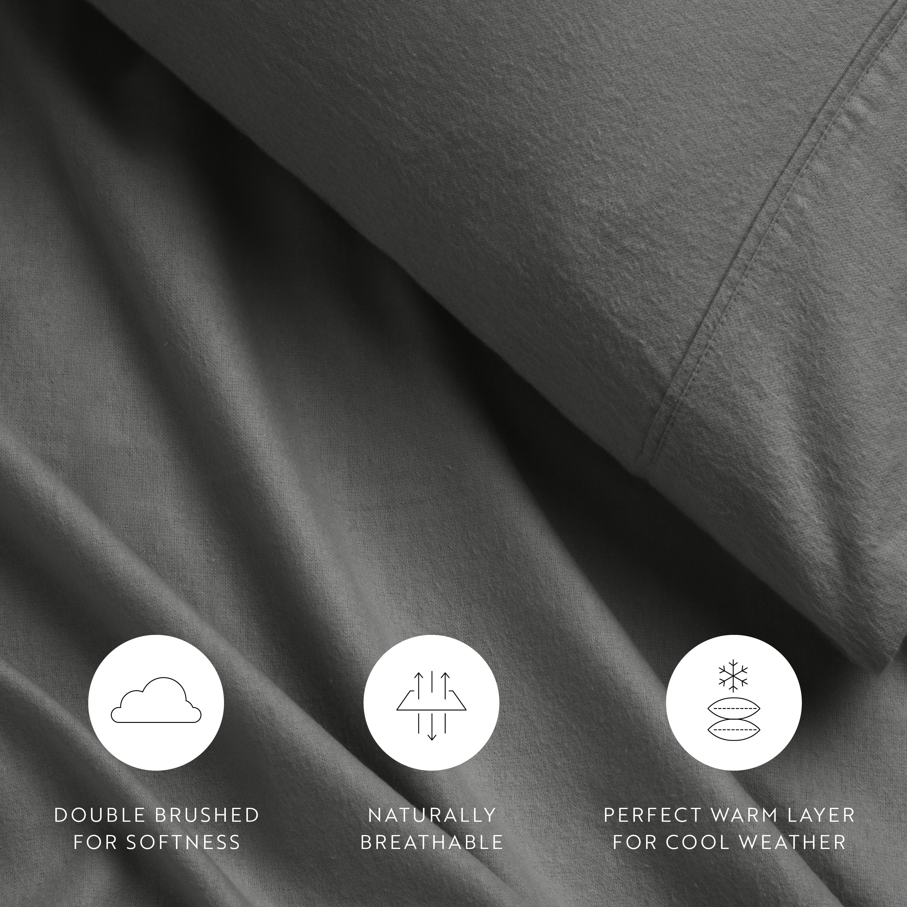 4-Piece 100% Cotton Flannel Sheet Set