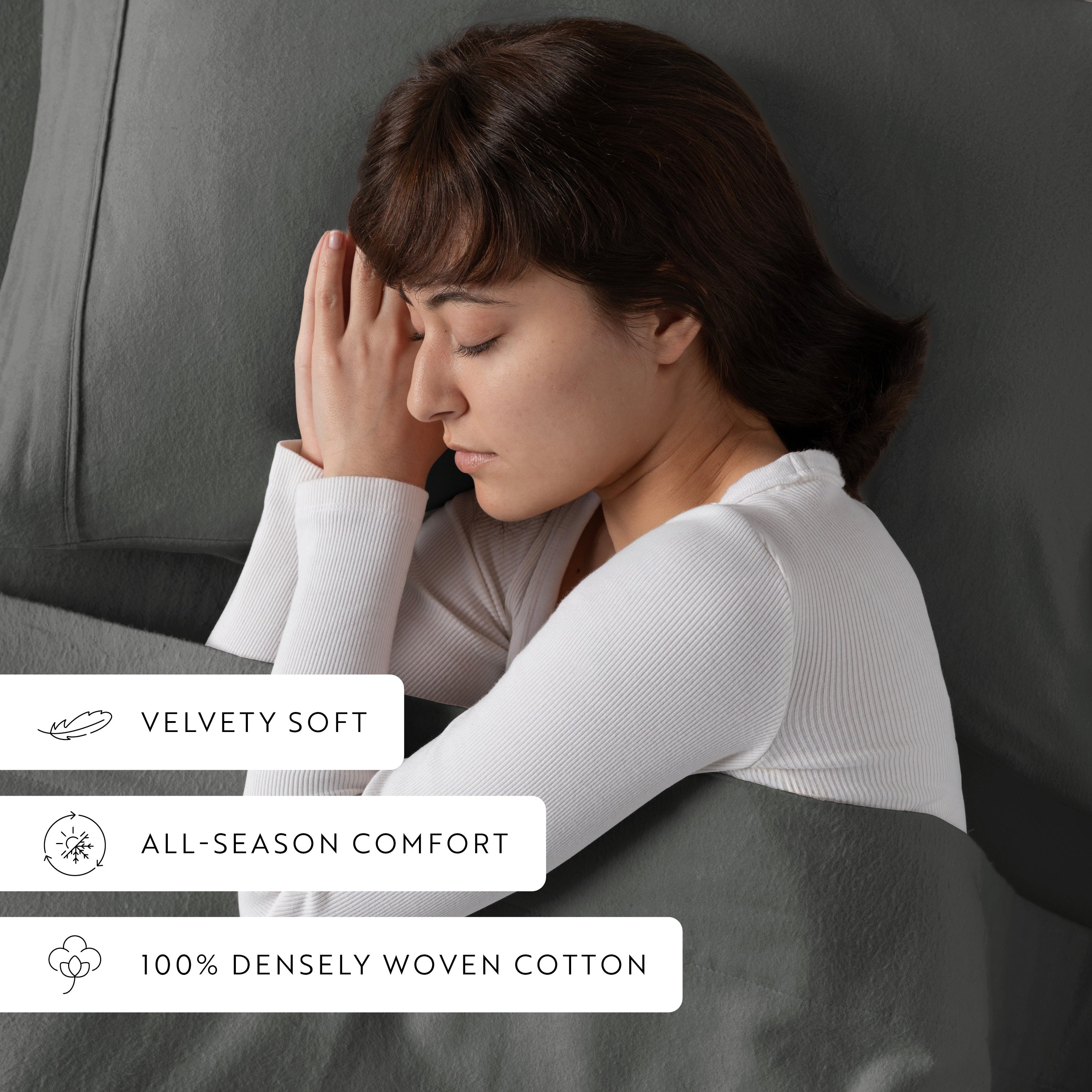 4-Piece 100% Cotton Flannel Sheet Set