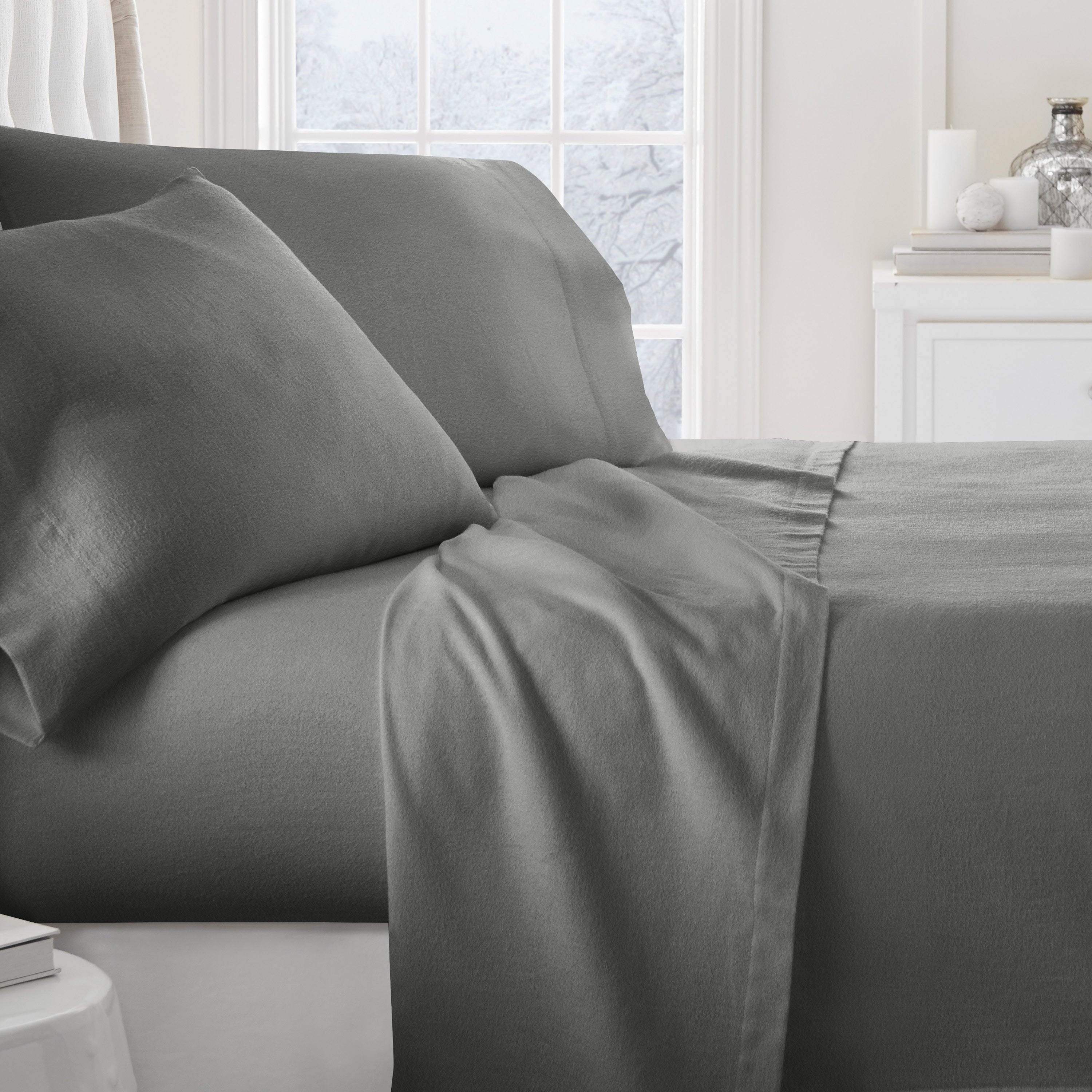 4-Piece 100% Cotton Flannel Sheet Set