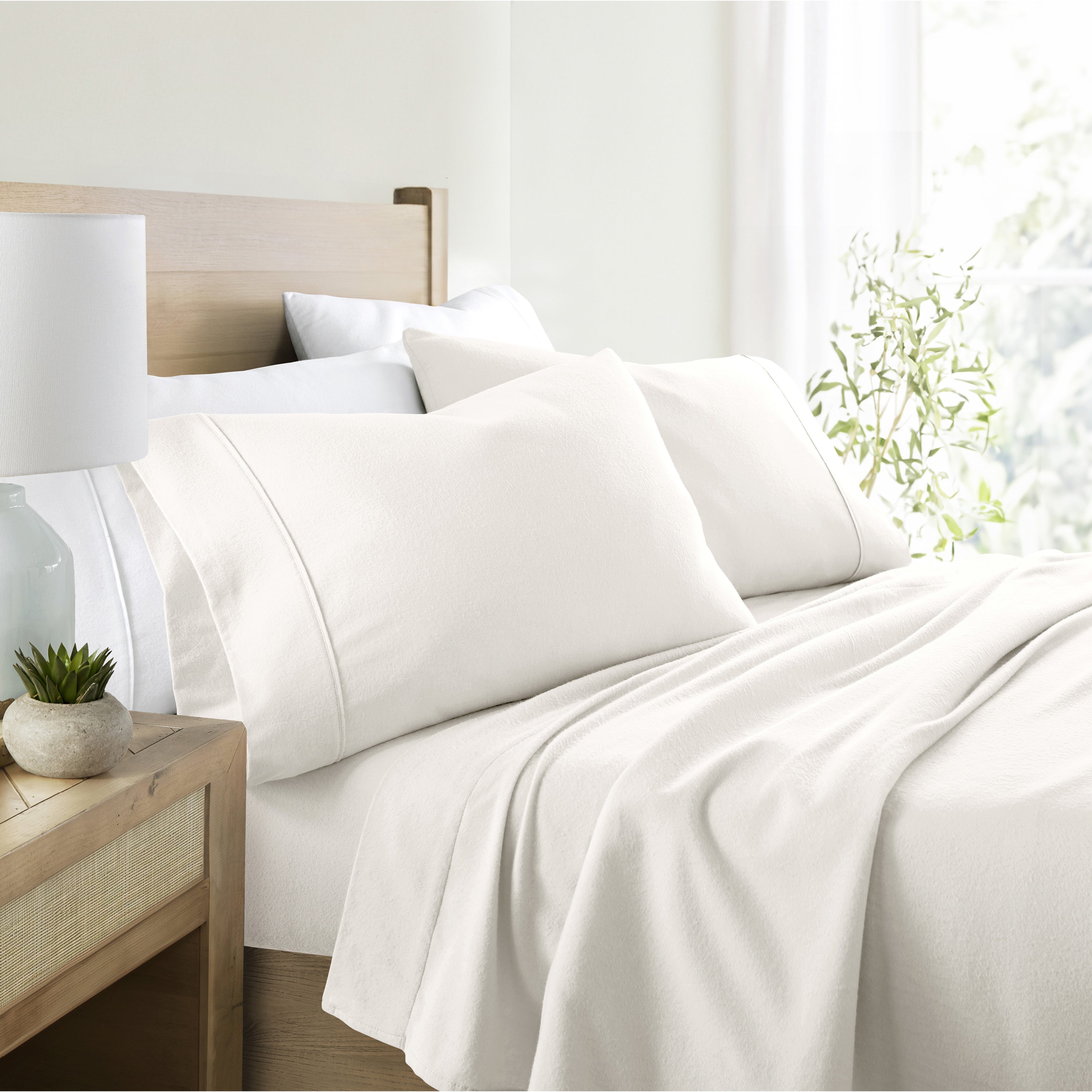 4-Piece 100% Cotton Flannel Sheet Set