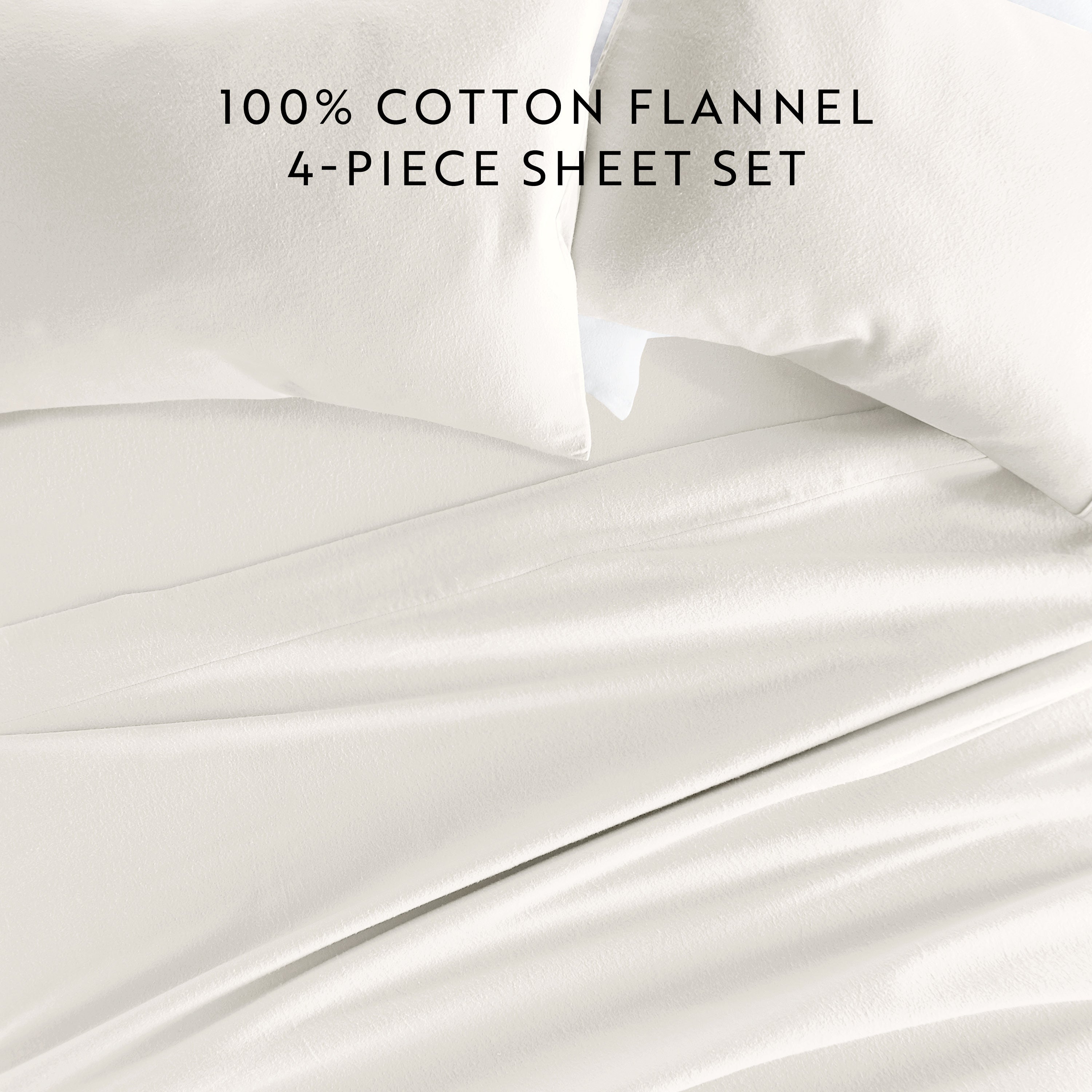 4-Piece 100% Cotton Flannel Sheet Set