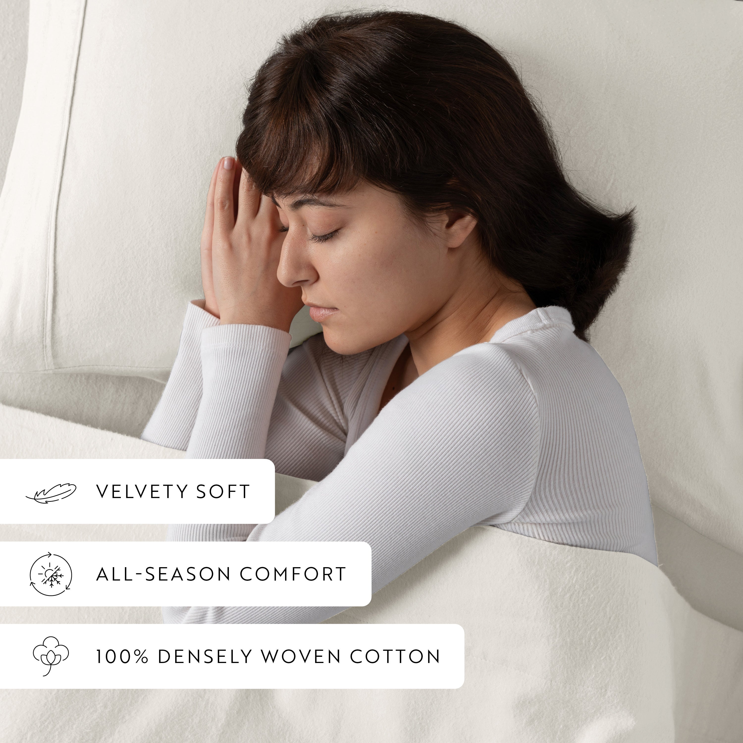 4-Piece 100% Cotton Flannel Sheet Set