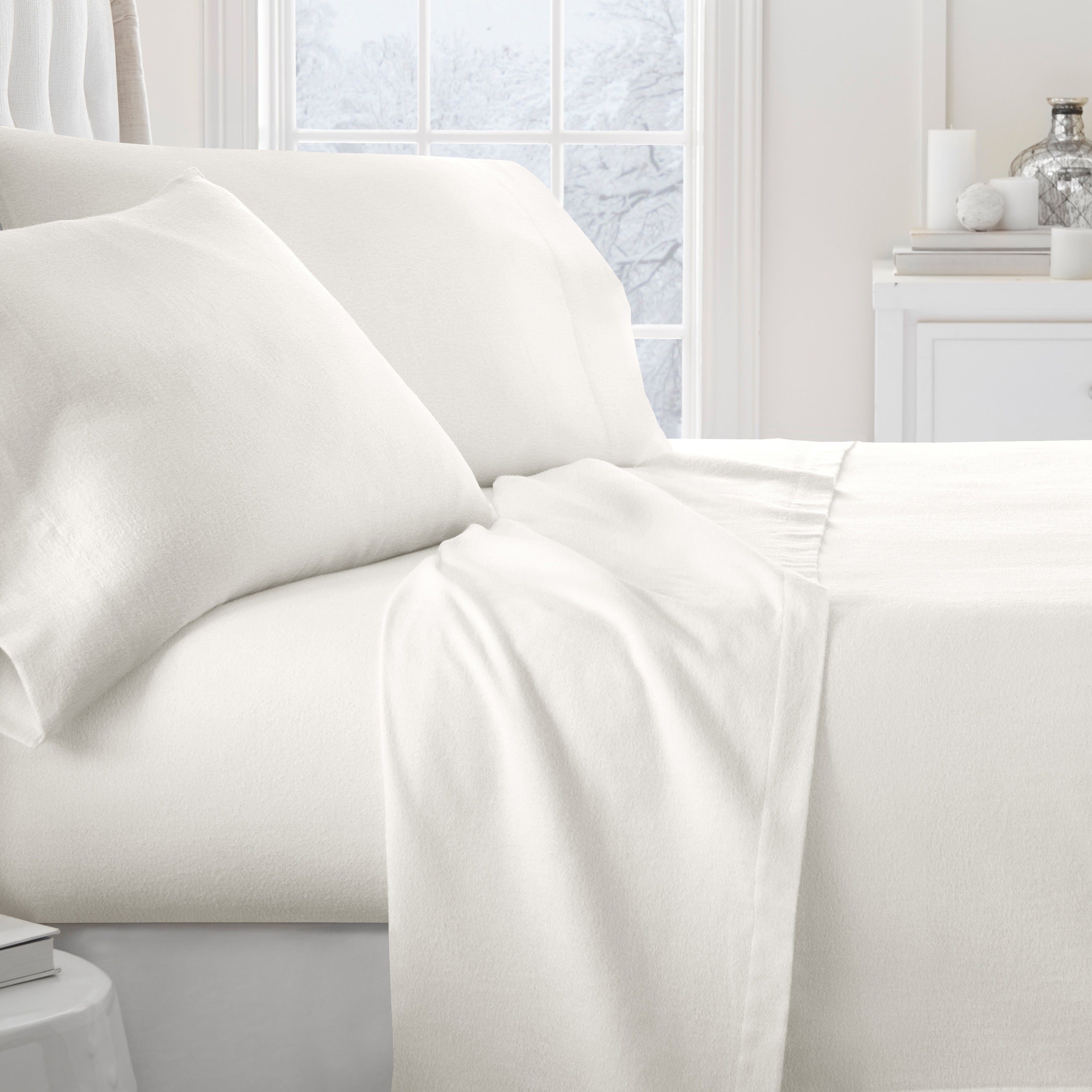 4-Piece 100% Cotton Flannel Sheet Set