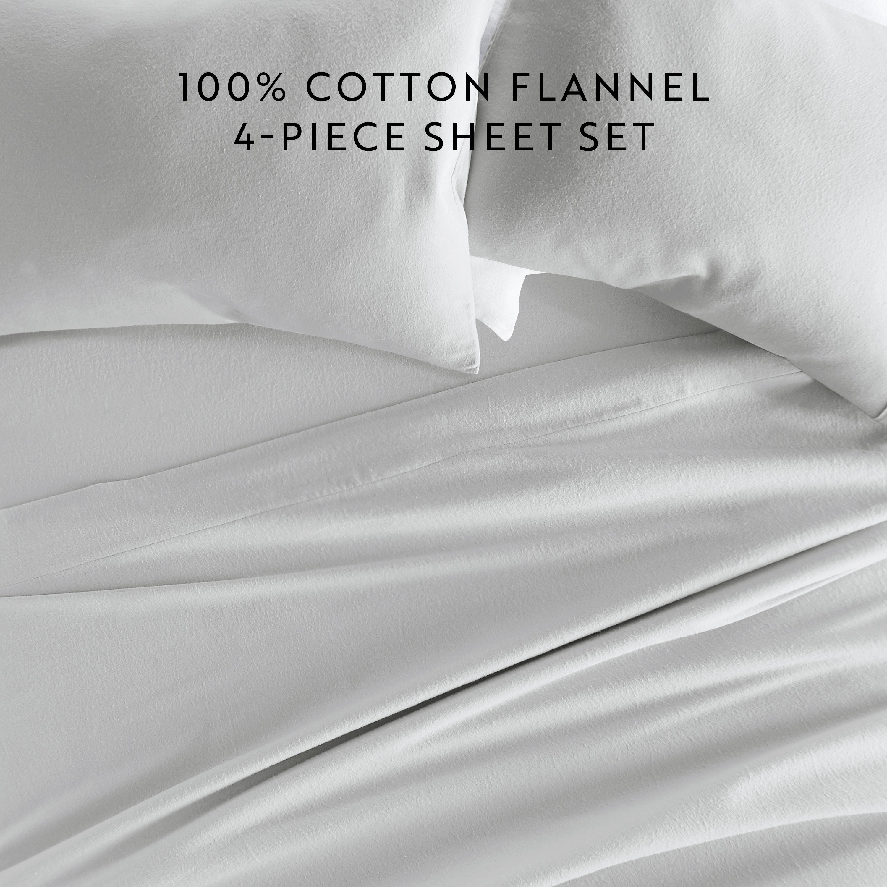 4-Piece 100% Cotton Flannel Sheet Set