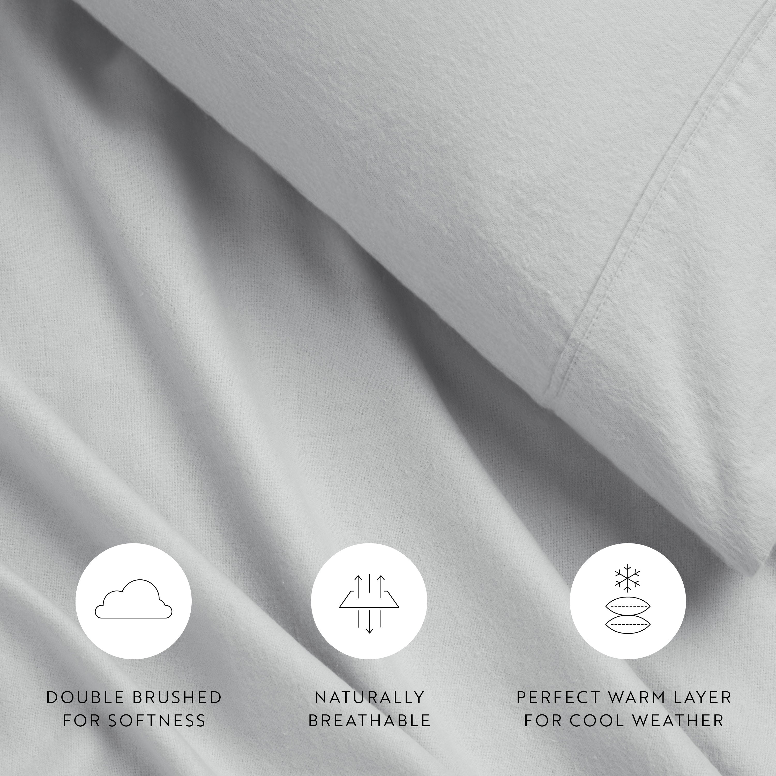 4-Piece 100% Cotton Flannel Sheet Set