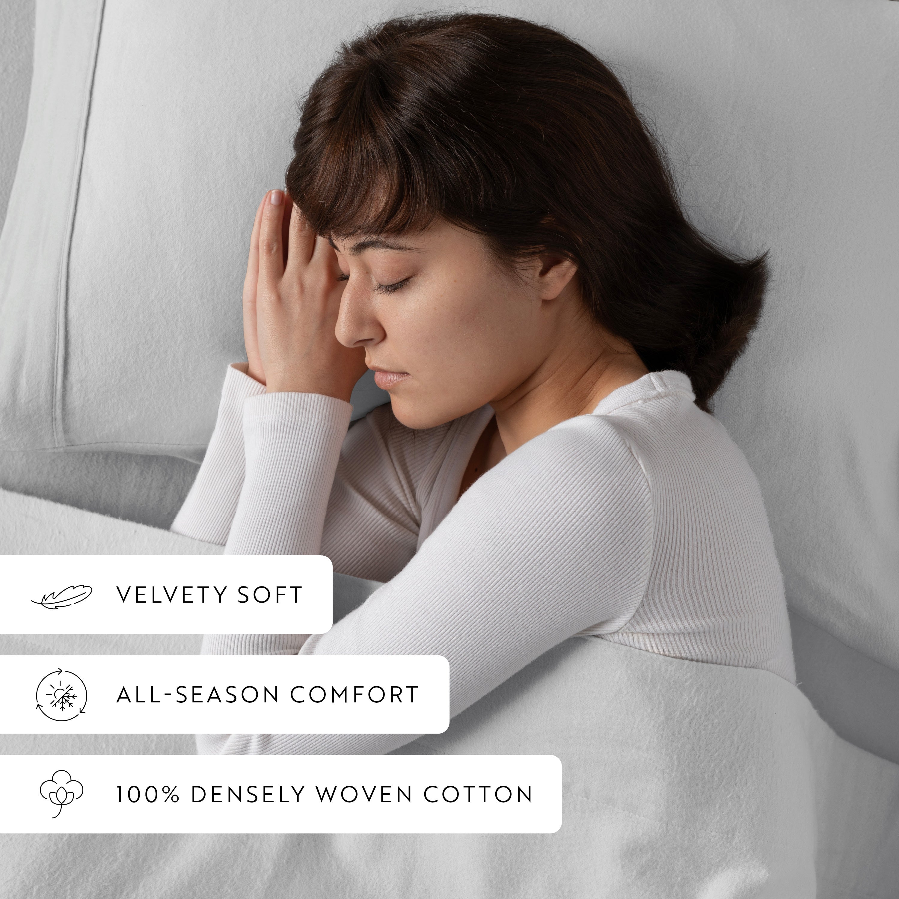 4-Piece 100% Cotton Flannel Sheet Set