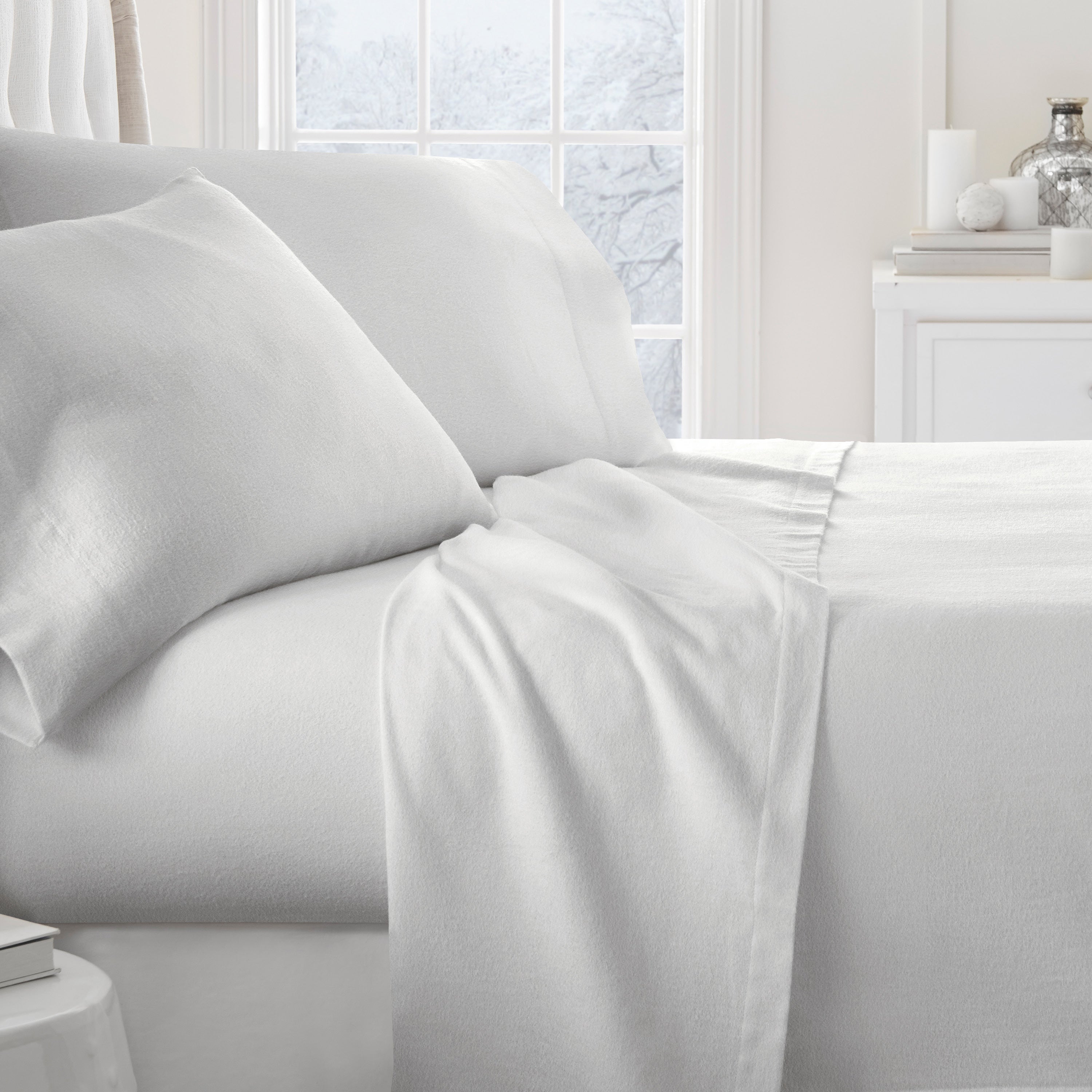 4-Piece 100% Cotton Flannel Sheet Set