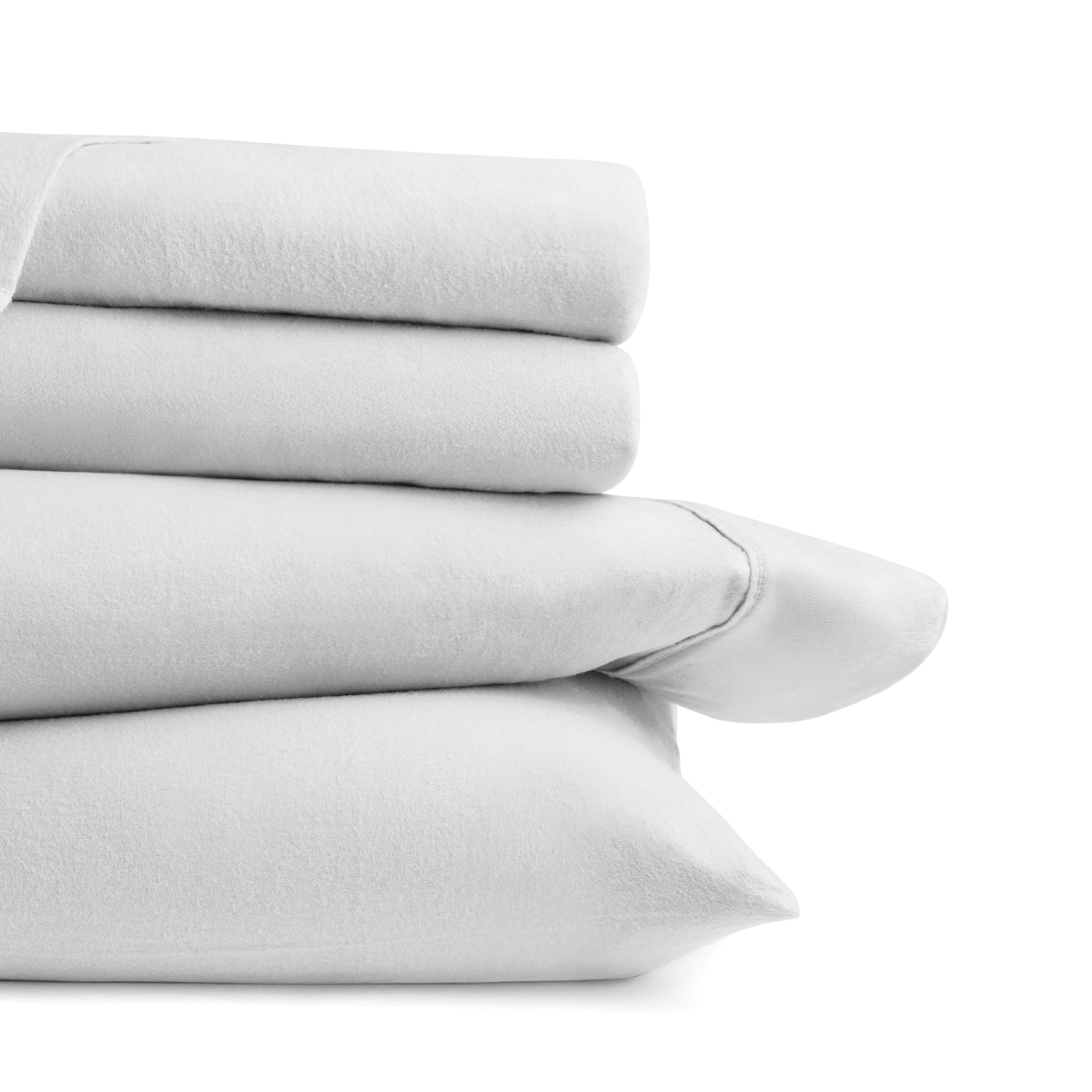 4-Piece 100% Cotton Flannel Sheet Set