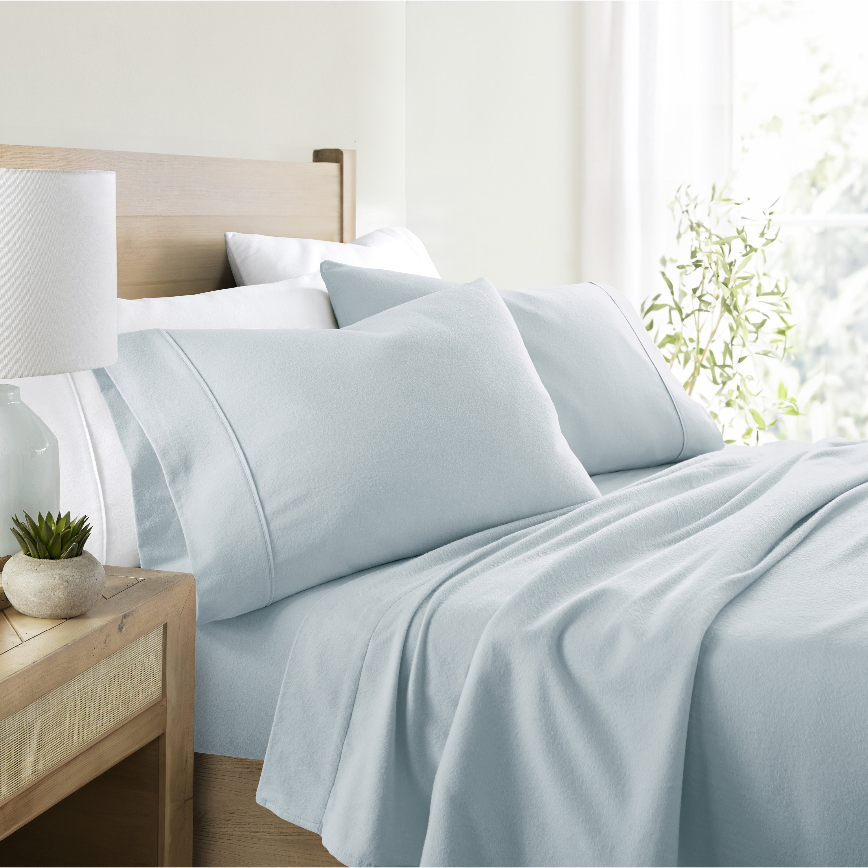 4-Piece 100% Cotton Flannel Sheet Set