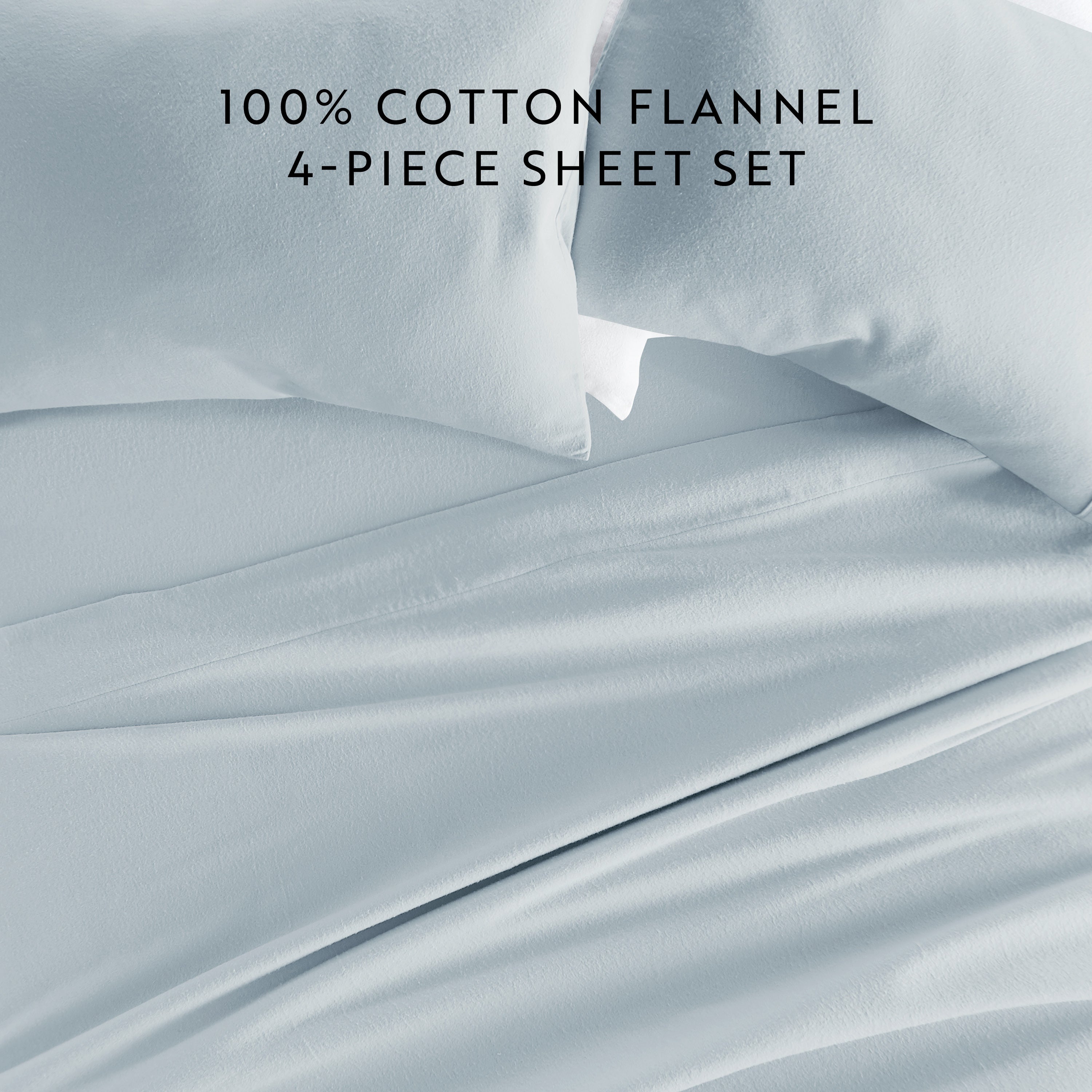 4-Piece 100% Cotton Flannel Sheet Set
