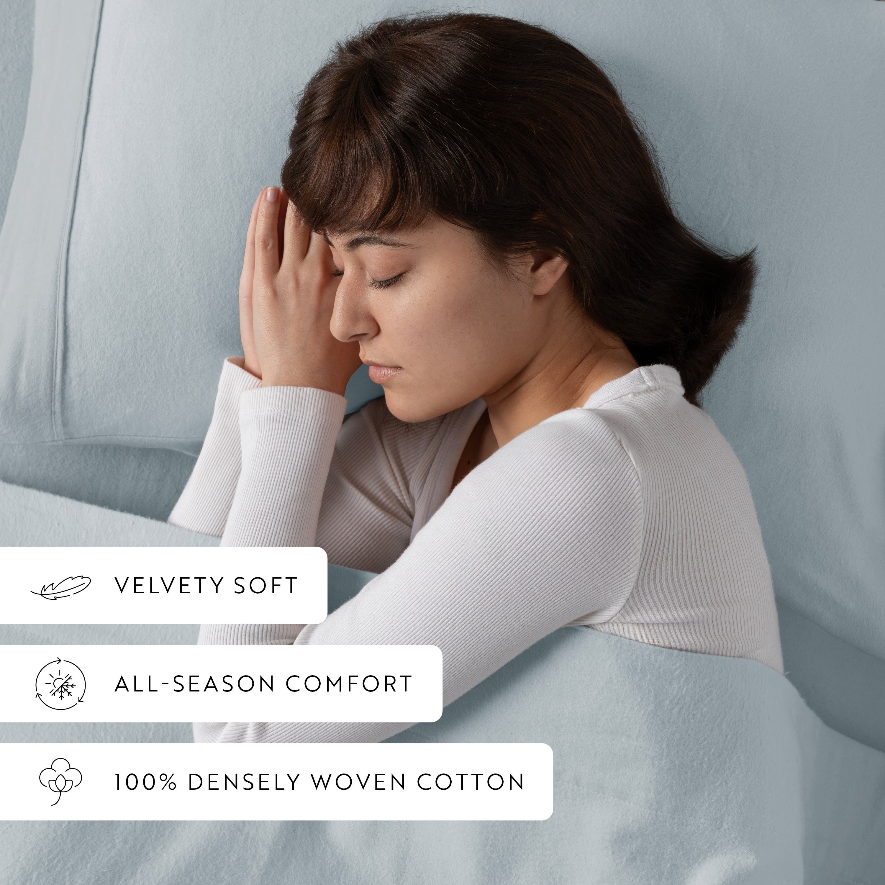 4-Piece 100% Cotton Flannel Sheet Set