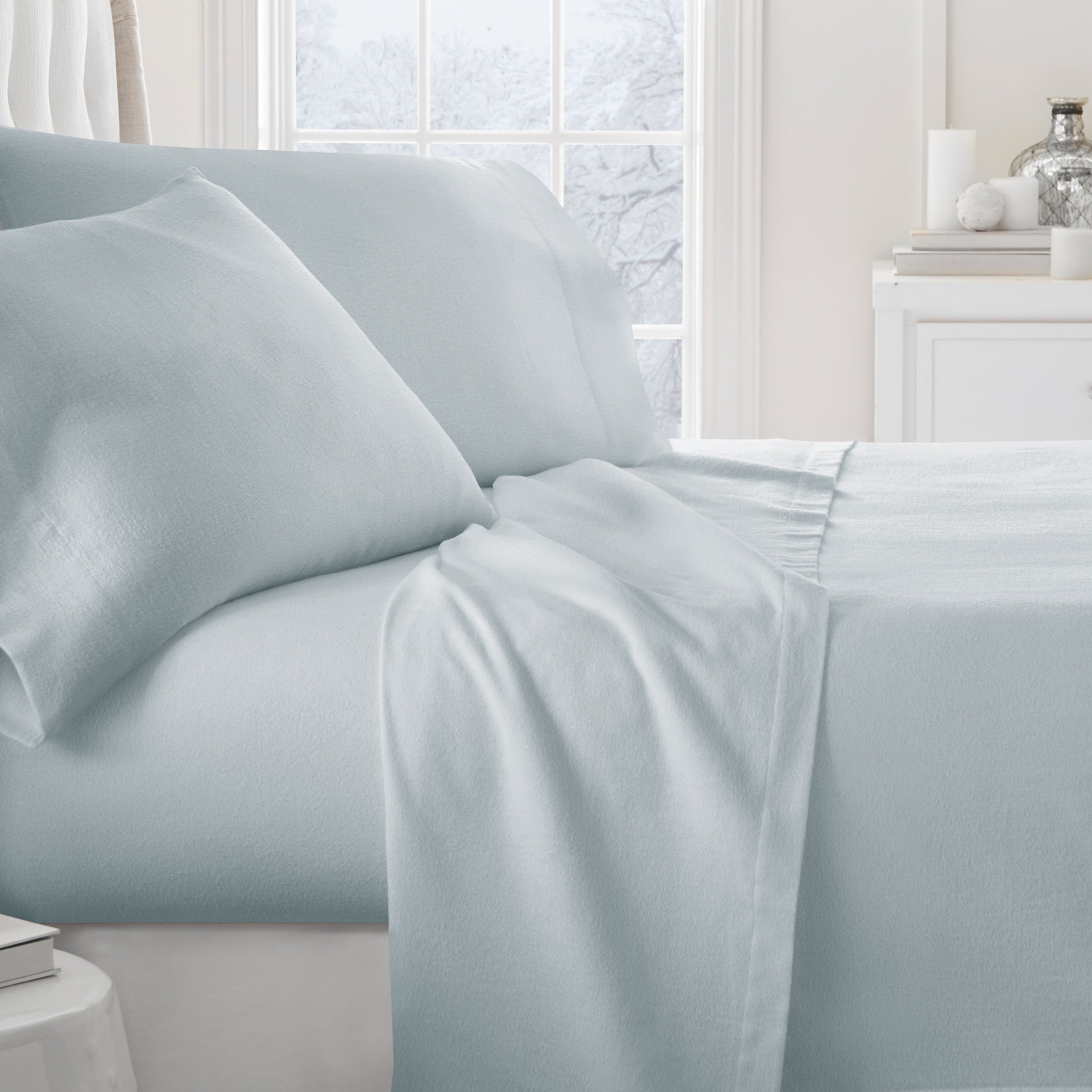 4-Piece 100% Cotton Flannel Sheet Set