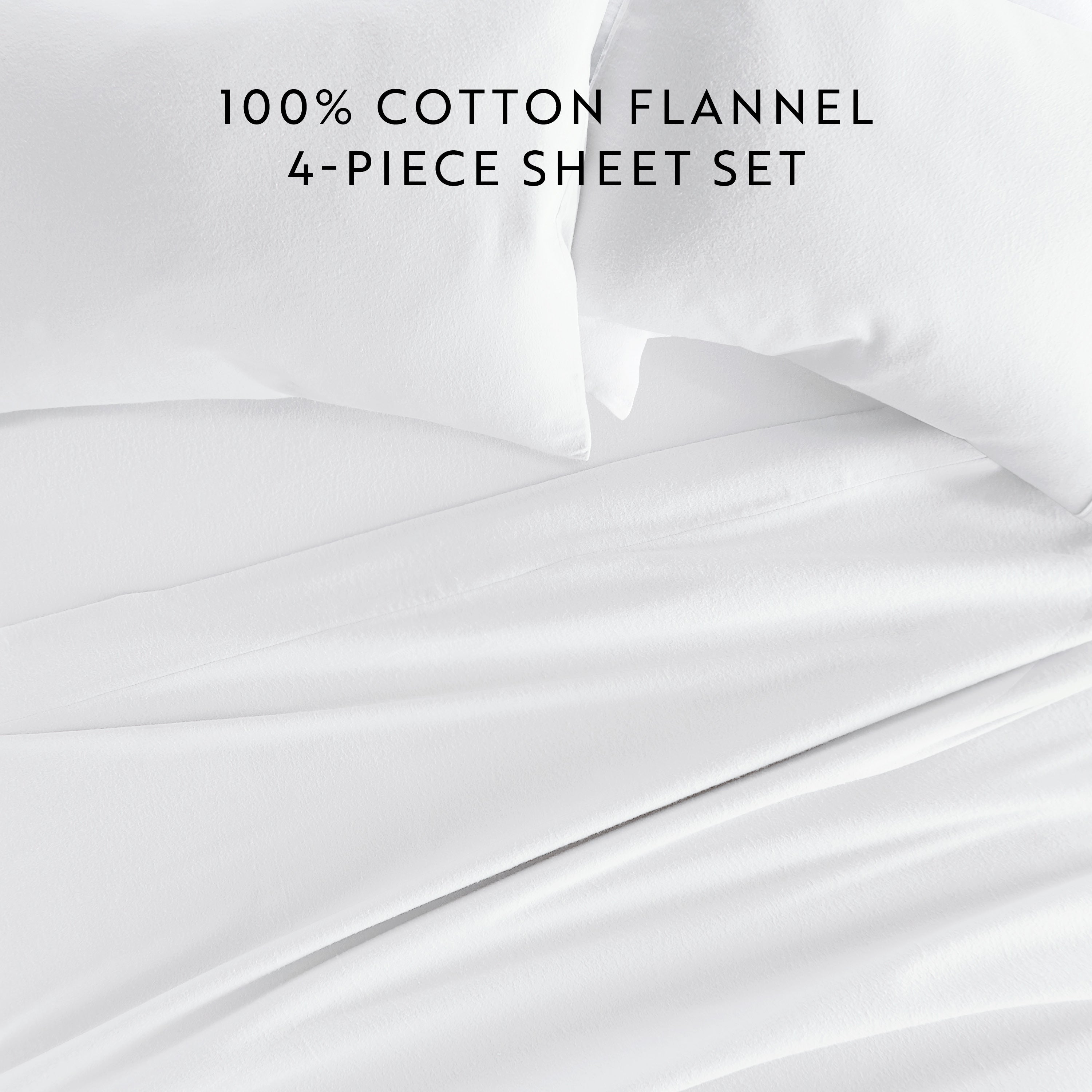 4-Piece 100% Cotton Flannel Sheet Set