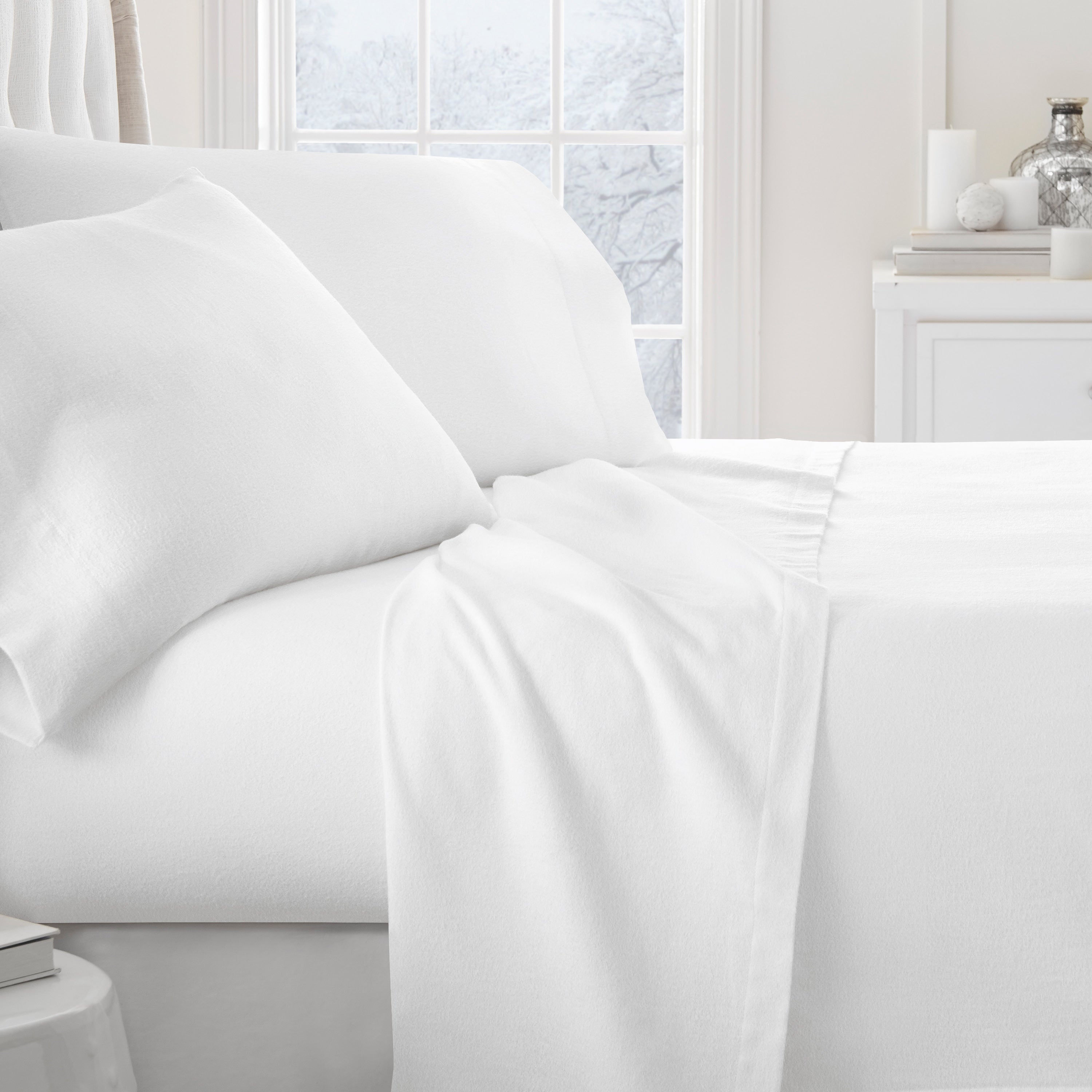 4-Piece 100% Cotton Flannel Sheet Set