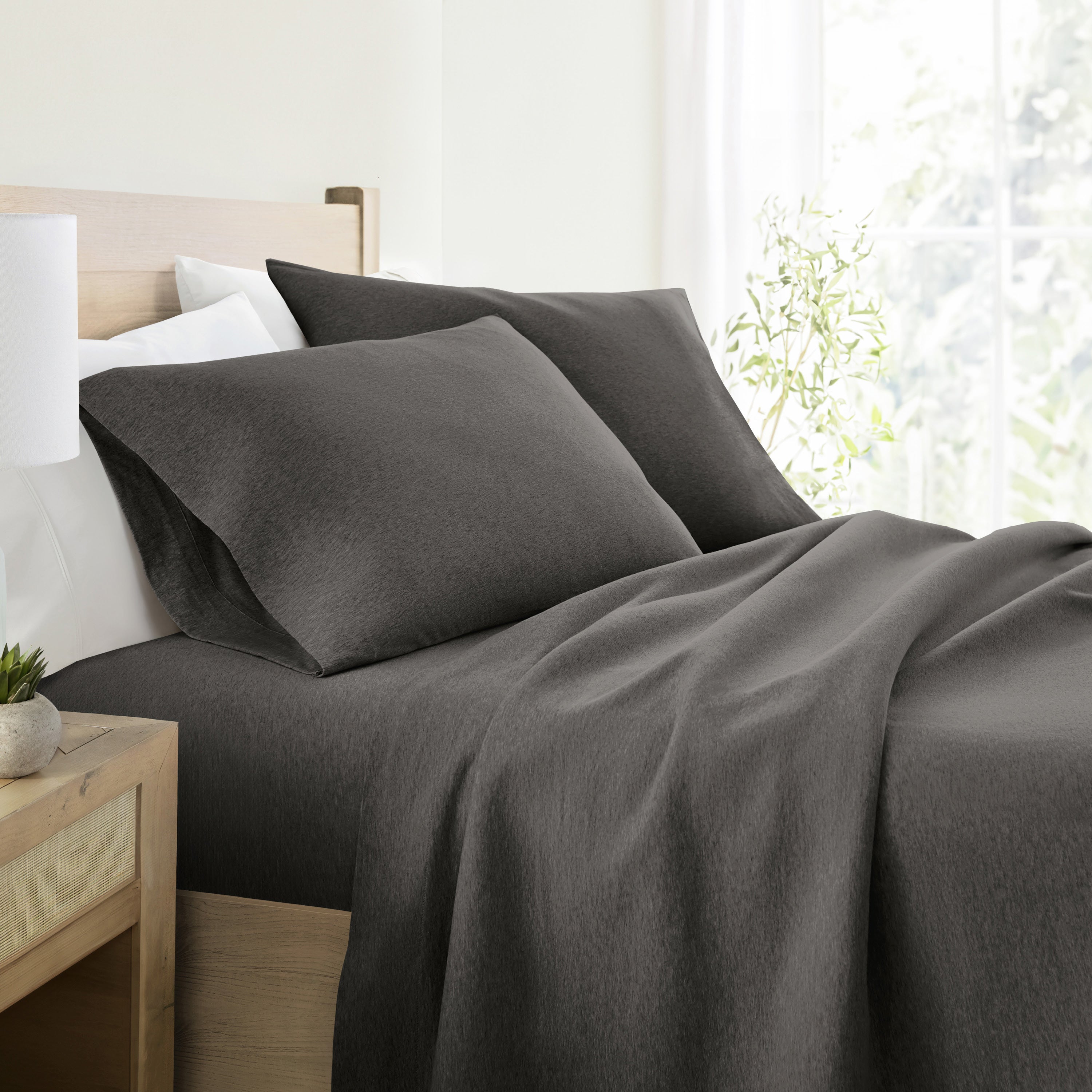 4-Piece 100% Cotton Jersey Knit Sheet Set