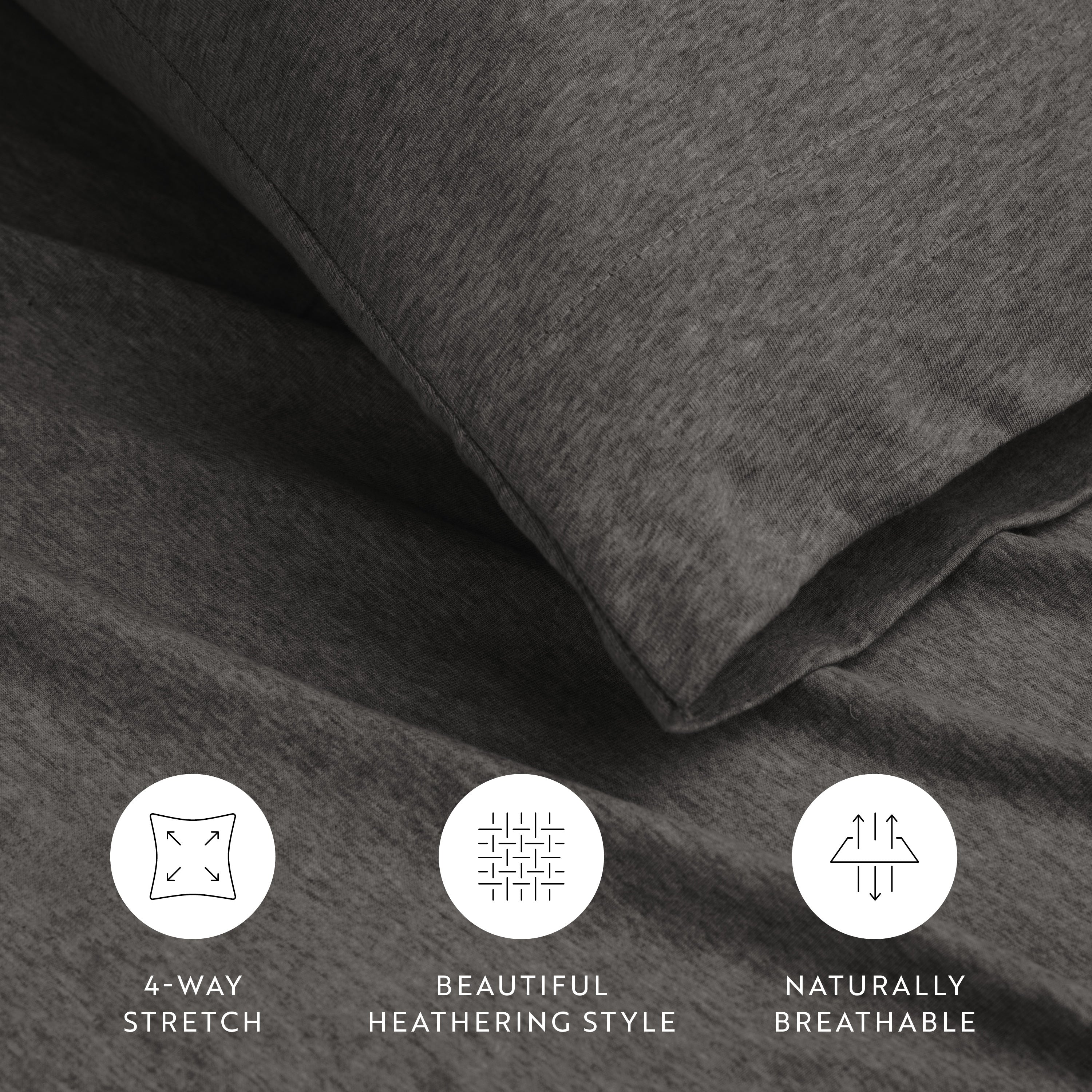 4-Piece 100% Cotton Jersey Knit Sheet Set