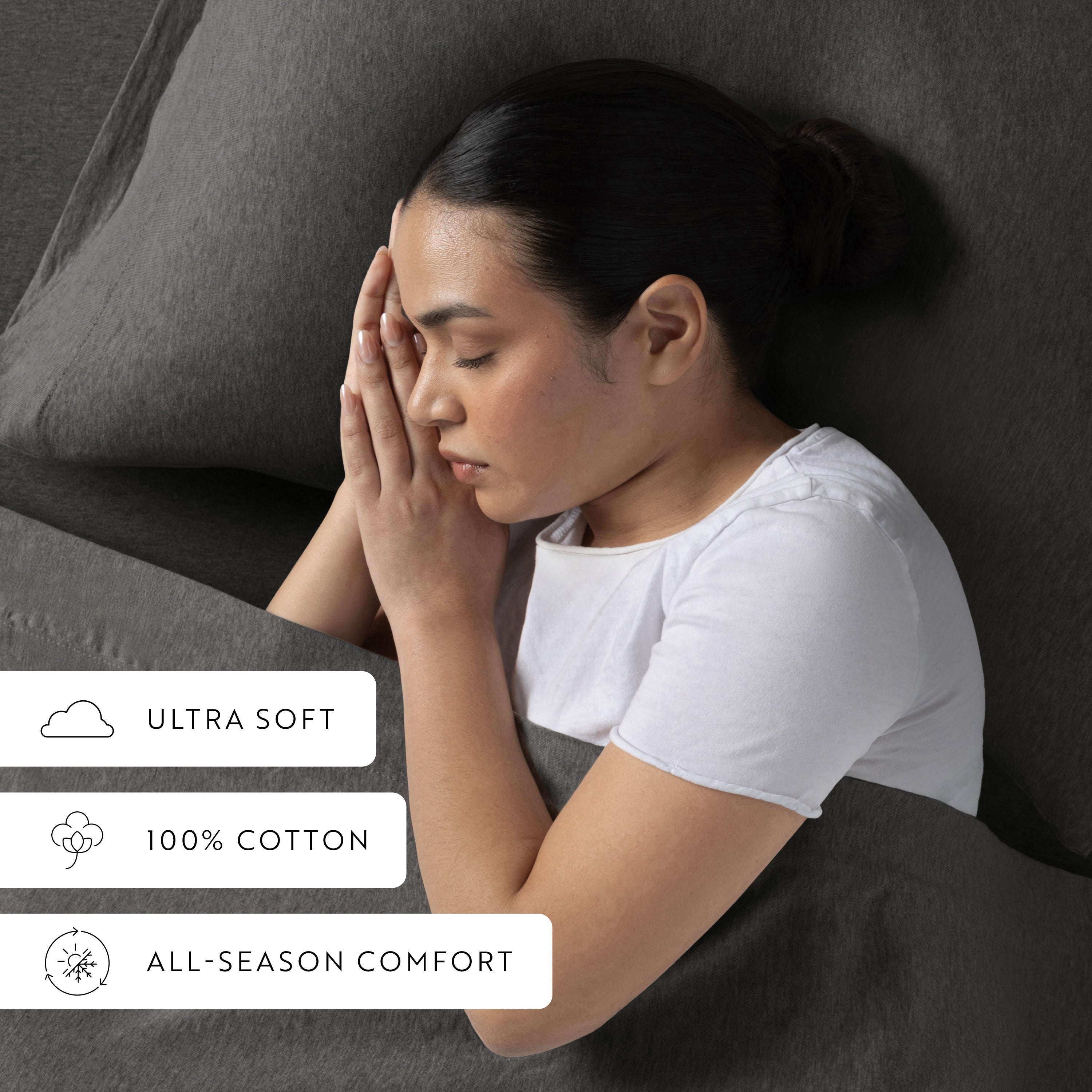 4-Piece 100% Cotton Jersey Knit Sheet Set