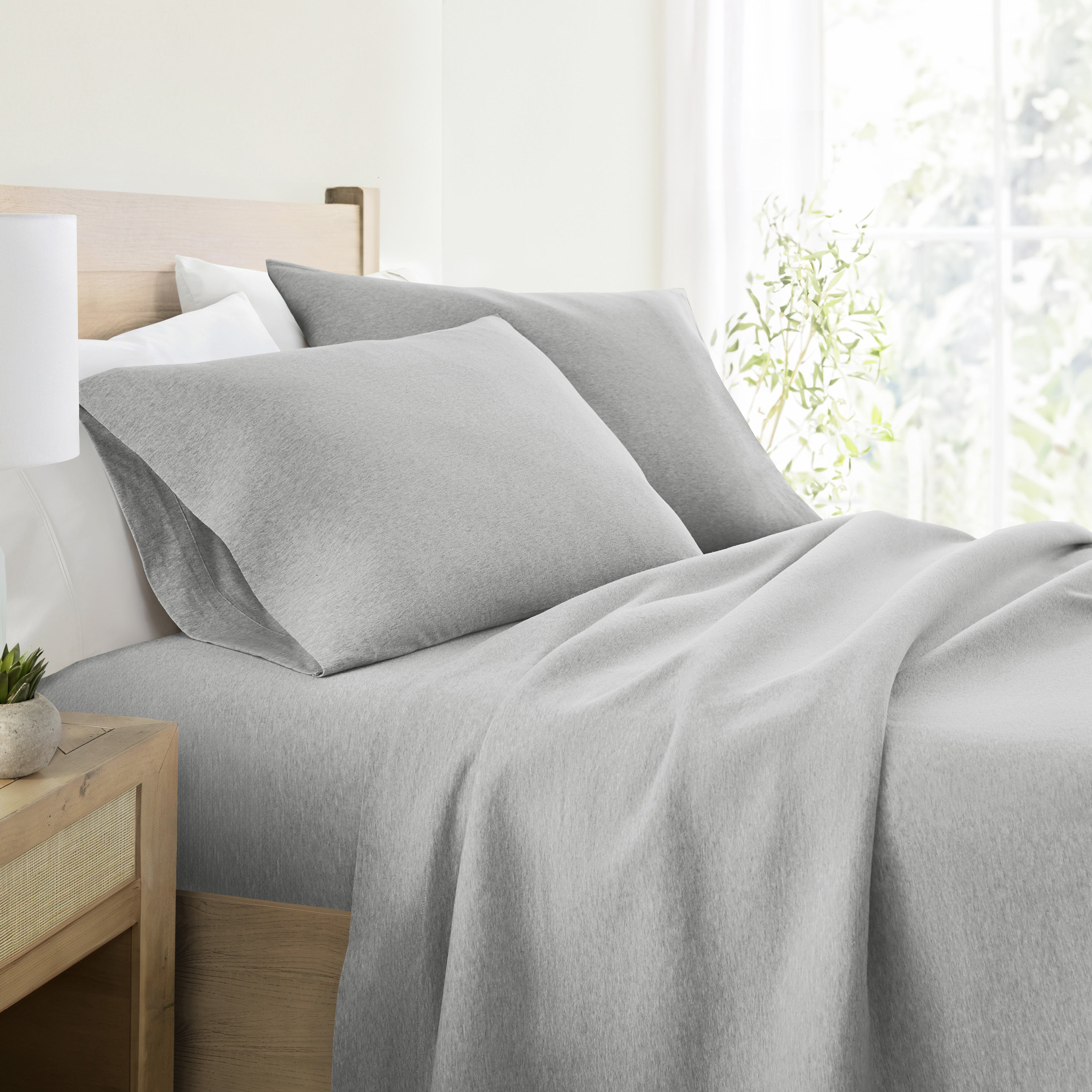 4-Piece 100% Cotton Jersey Knit Sheet Set