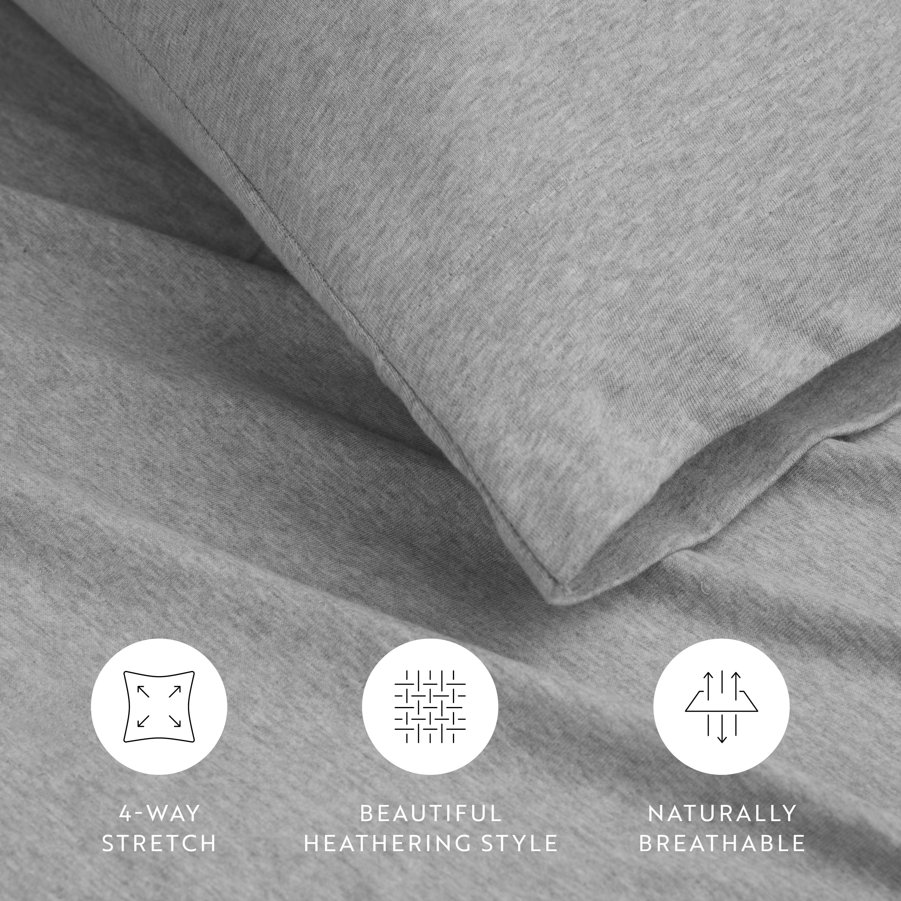 4-Piece 100% Cotton Jersey Knit Sheet Set