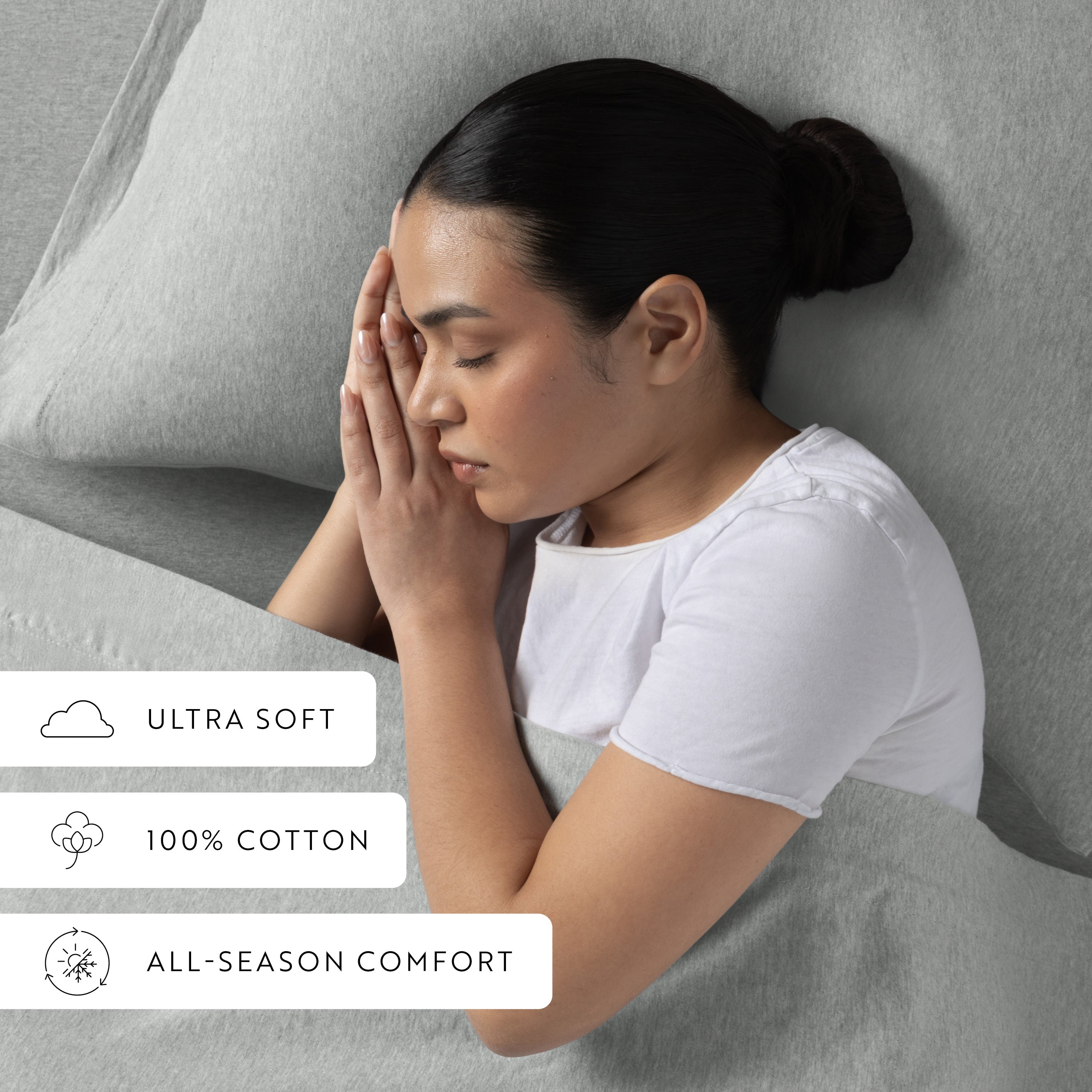 4-Piece 100% Cotton Jersey Knit Sheet Set