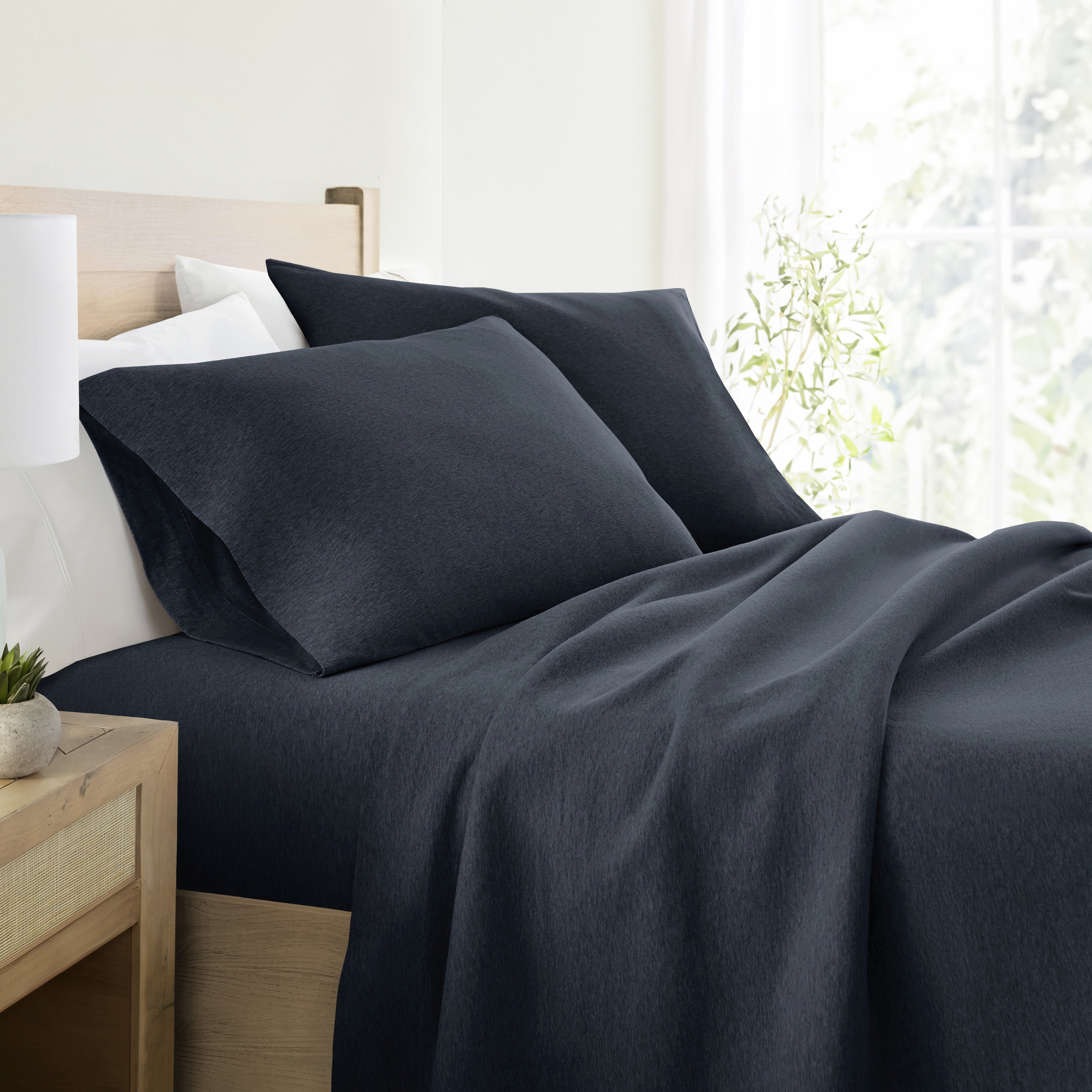 4-Piece 100% Cotton Jersey Knit Sheet Set