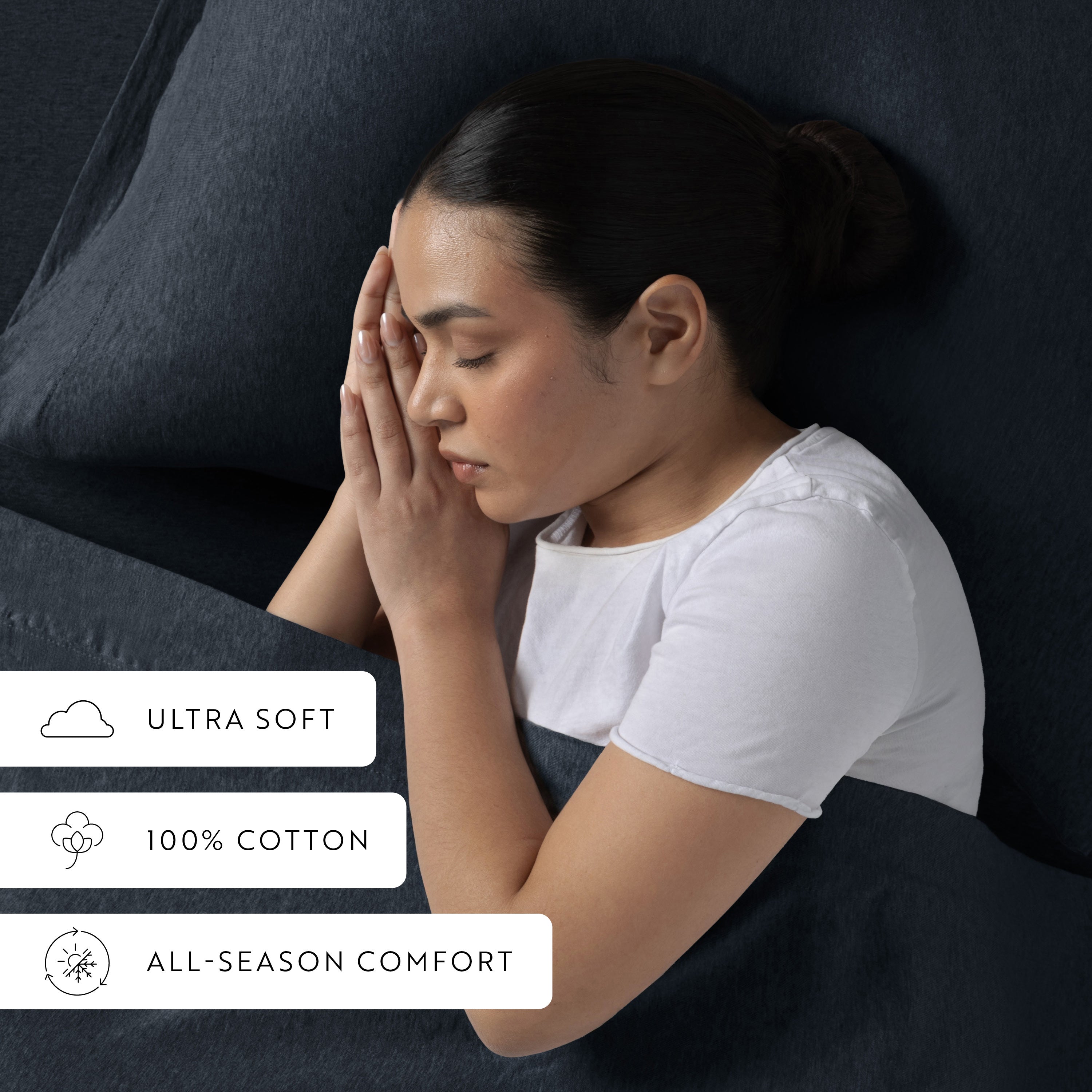 4-Piece 100% Cotton Jersey Knit Sheet Set