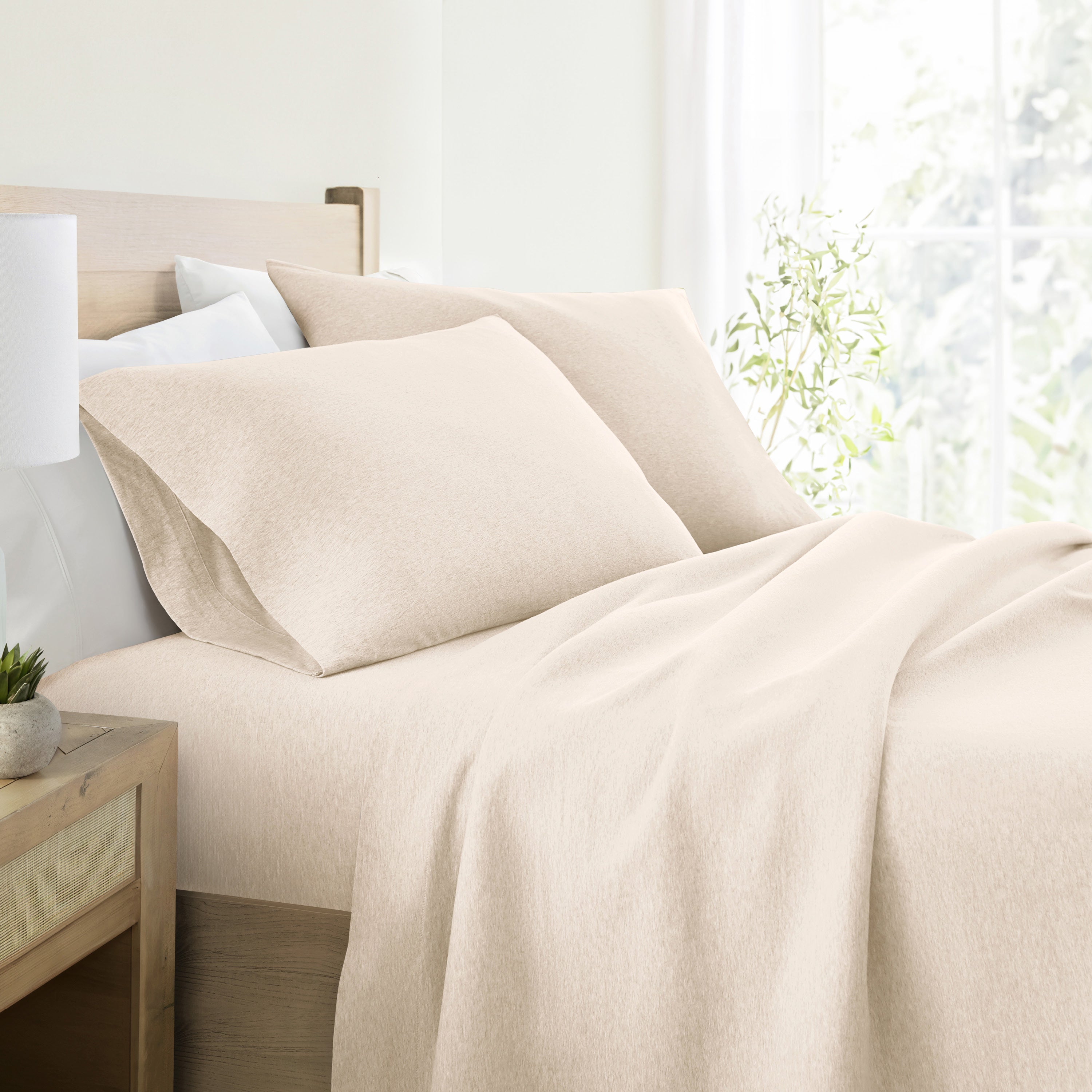 4-Piece 100% Cotton Jersey Knit Sheet Set