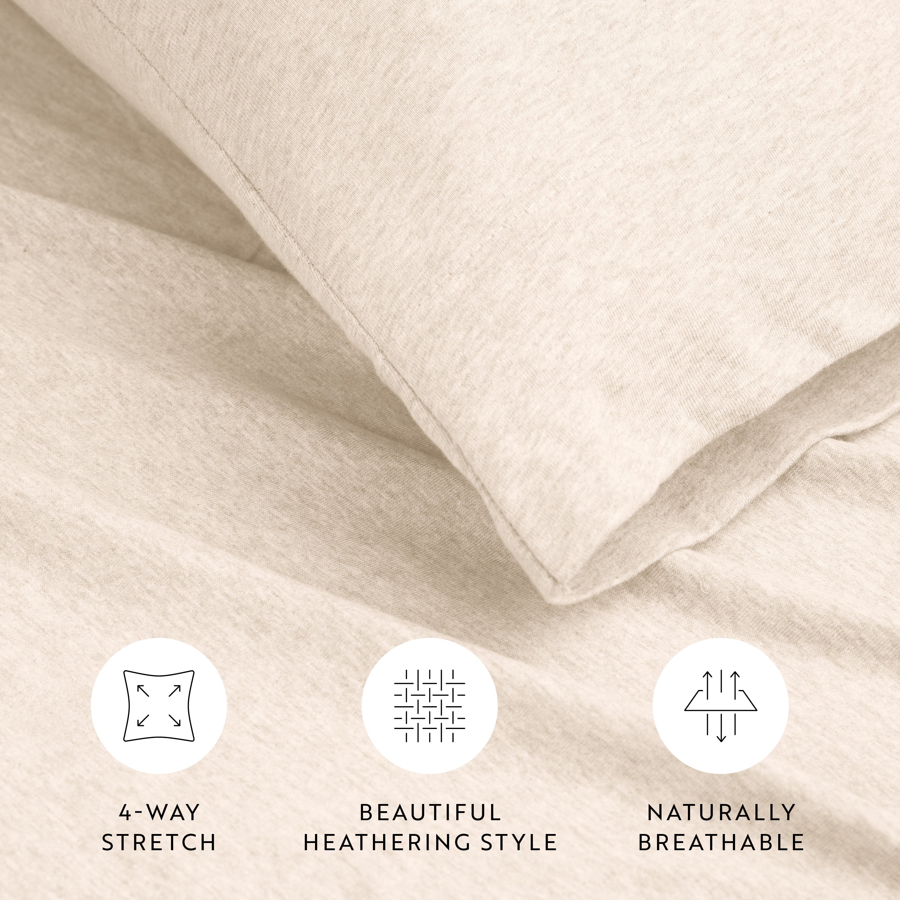 4-Piece 100% Cotton Jersey Knit Sheet Set