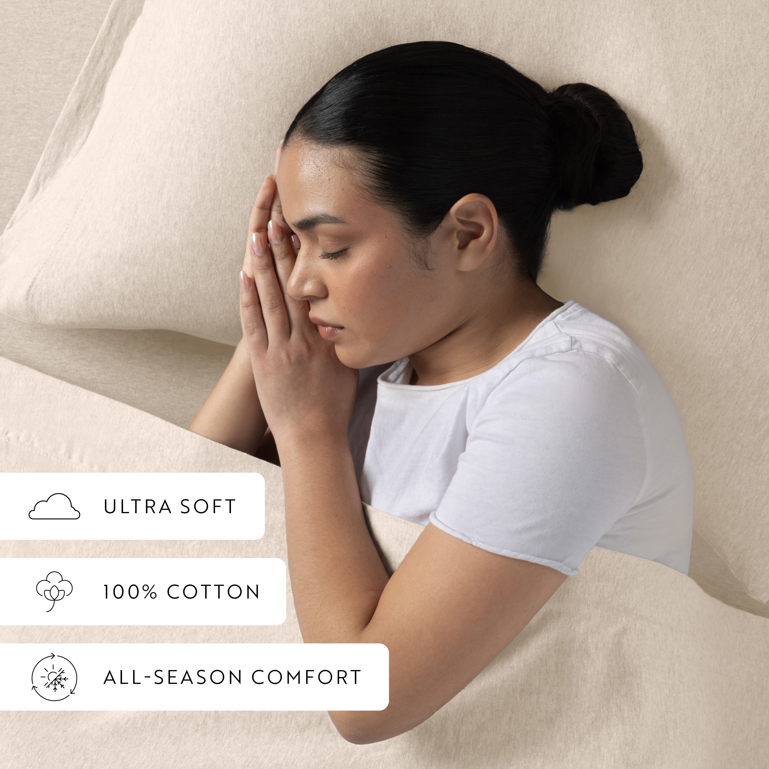 4-Piece 100% Cotton Jersey Knit Sheet Set