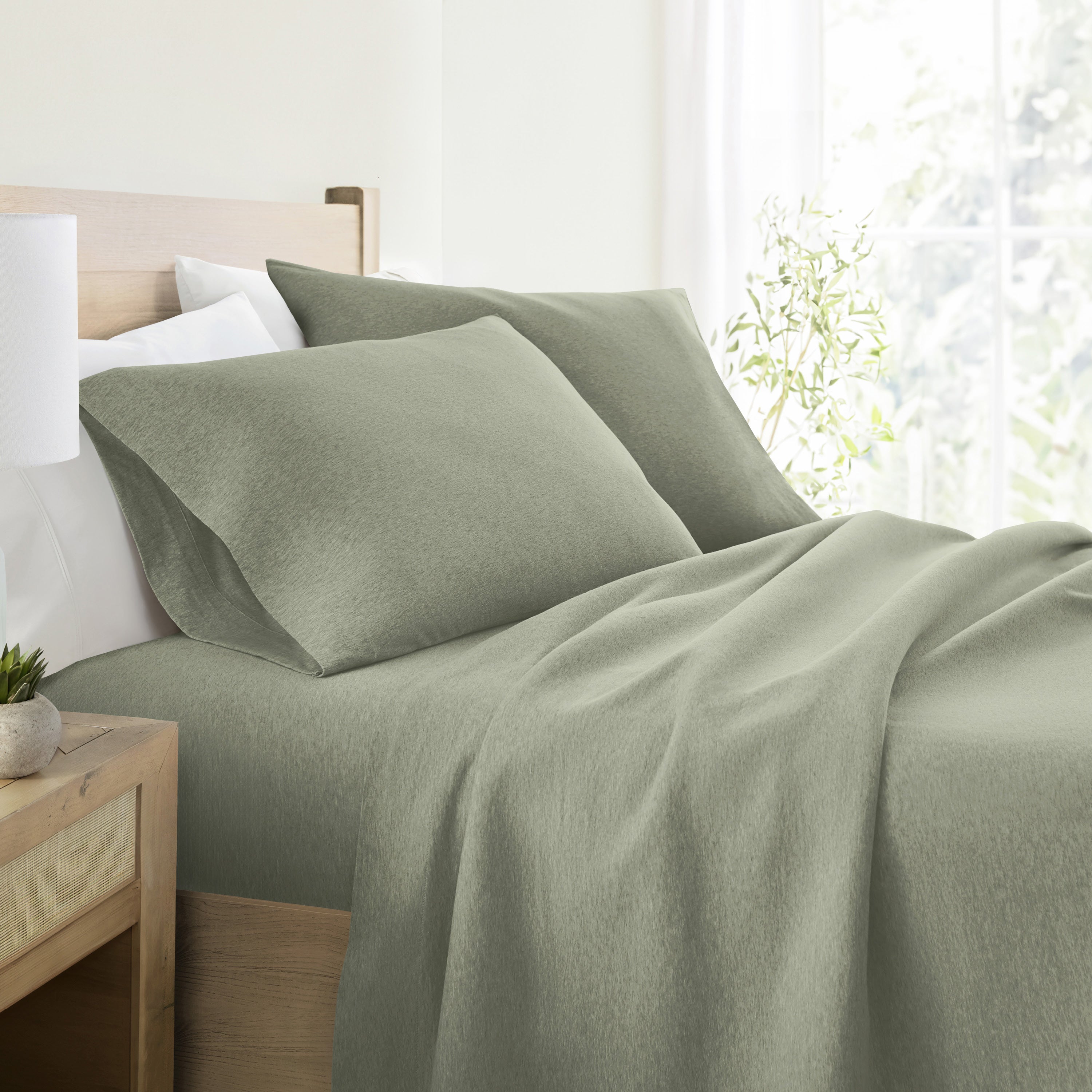 4-Piece 100% Cotton Jersey Knit Sheet Set