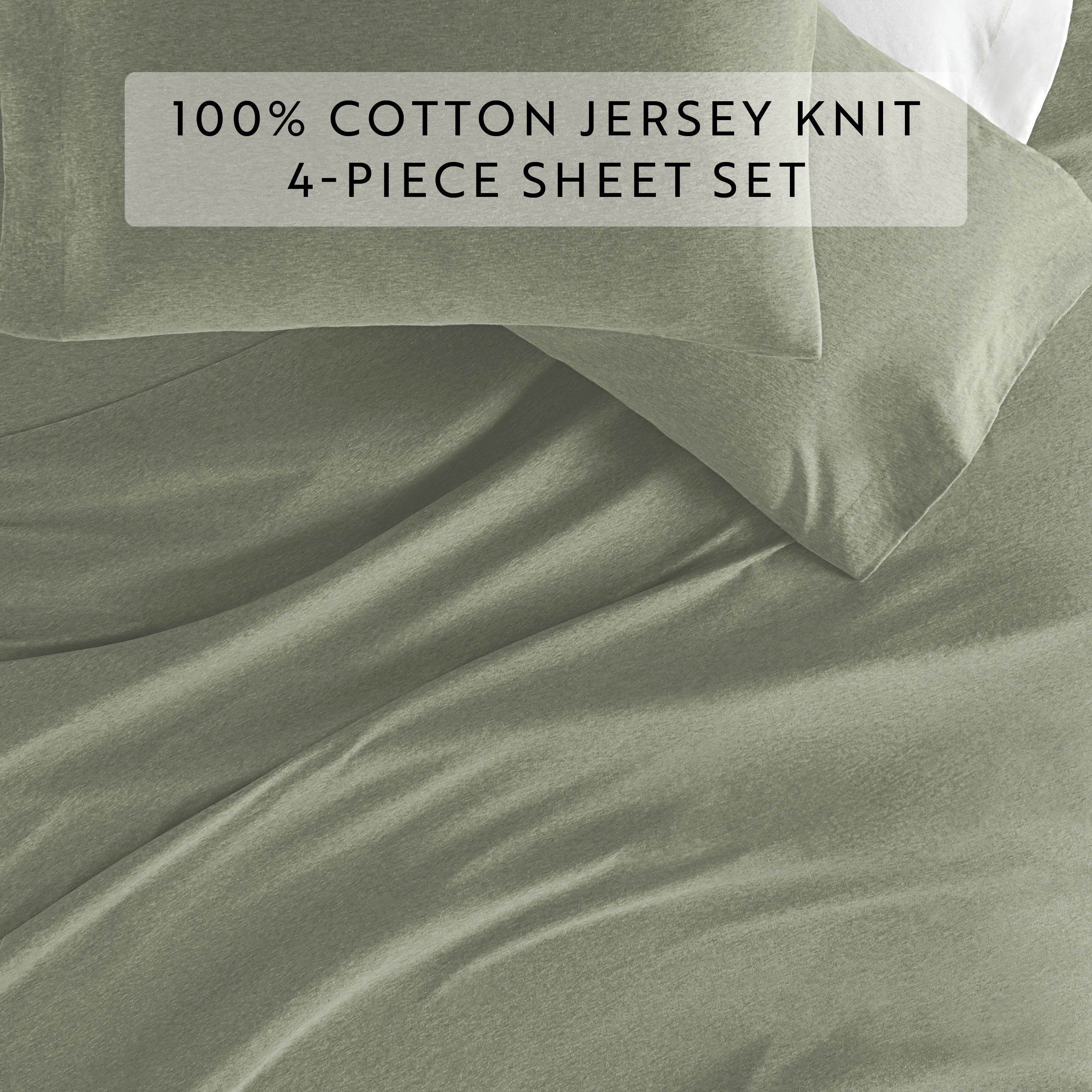 4-Piece 100% Cotton Jersey Knit Sheet Set